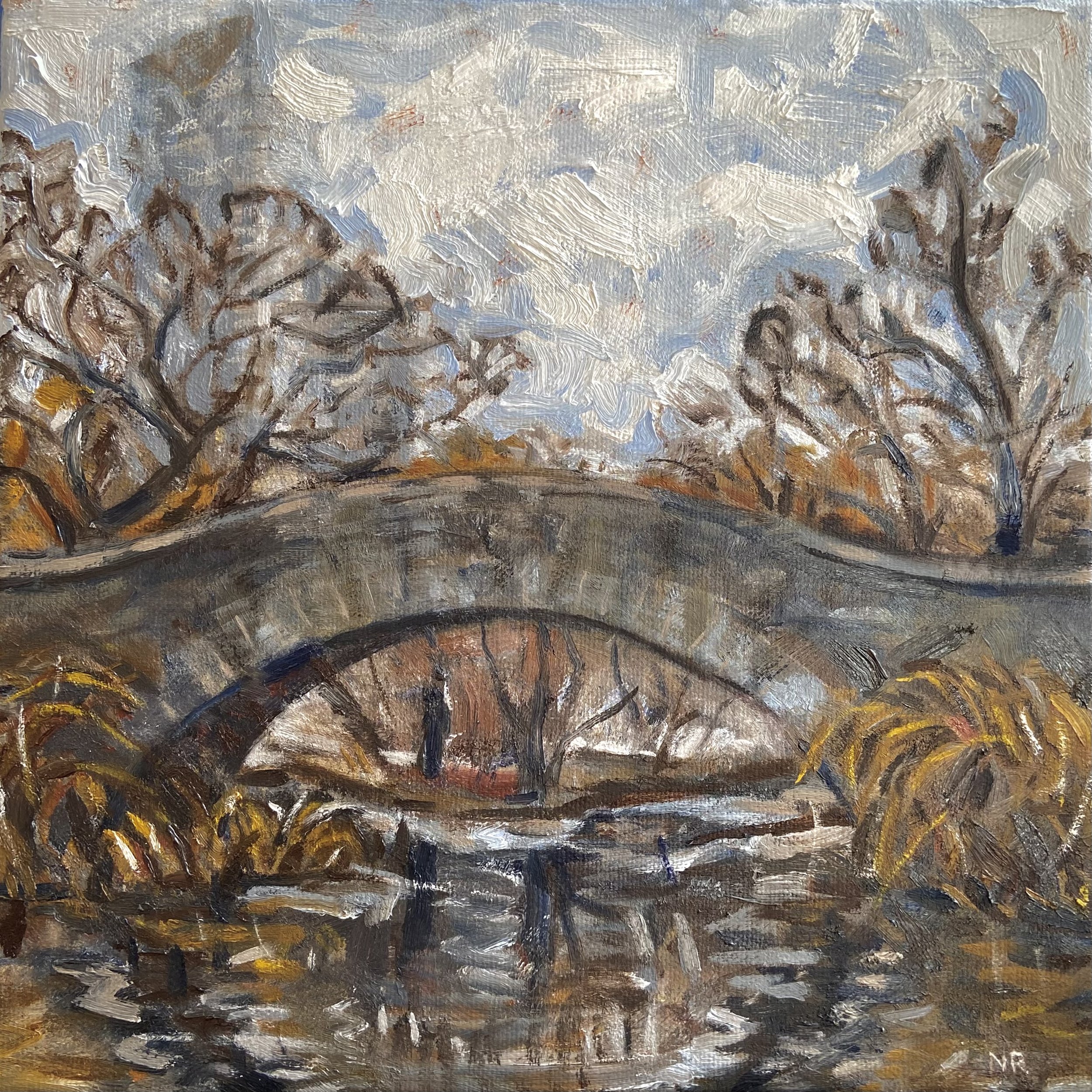 Soggy January Plein Air | 10 x 10 inches | Oil on canvas | 2025