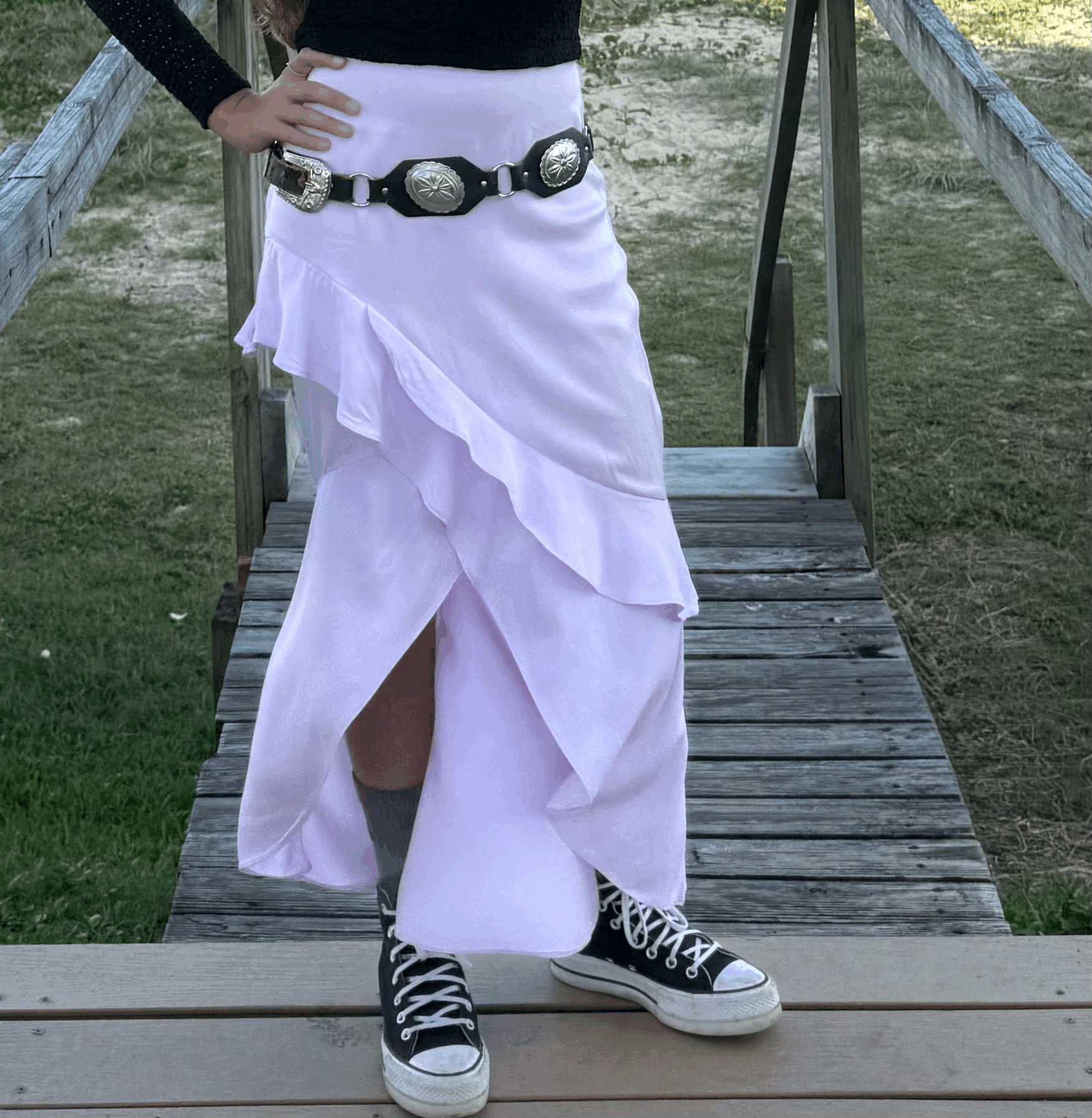 BARDOT Maxi Frill Skirt