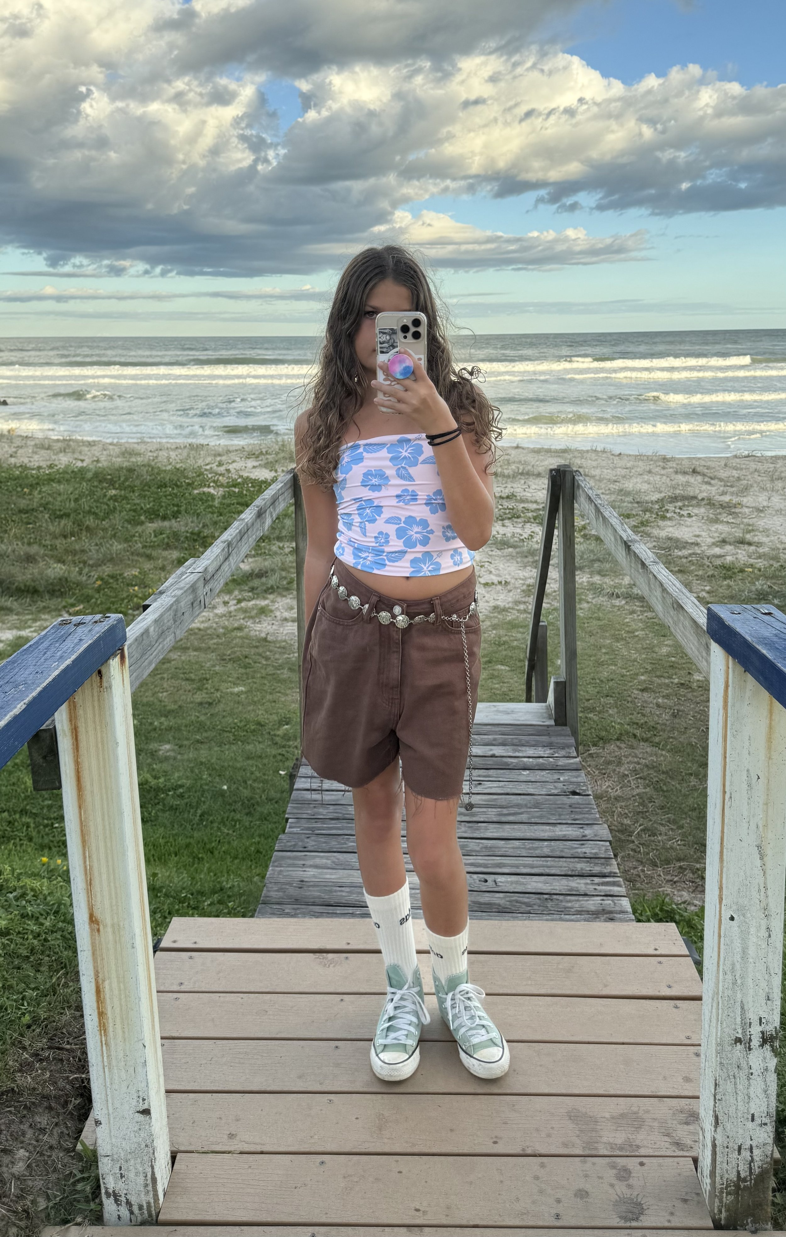 Hibiscus Print Strapless Top