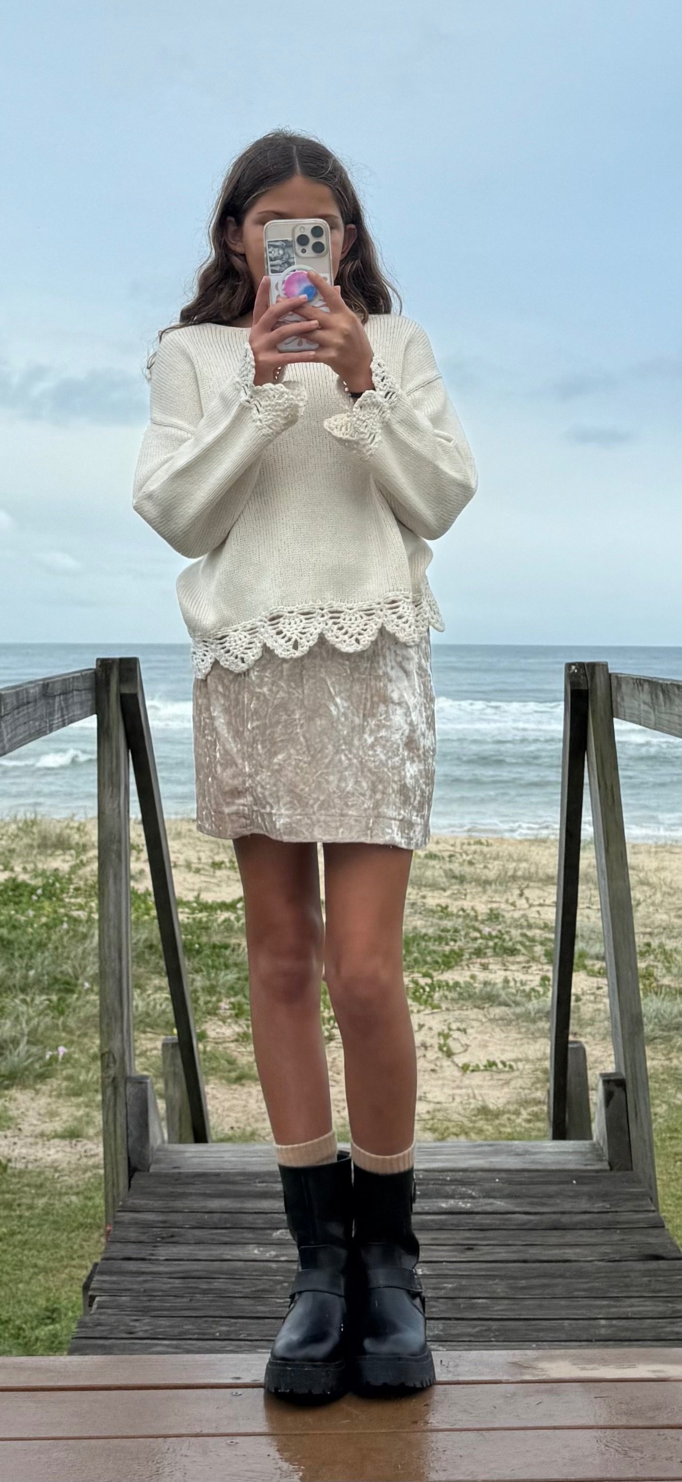 ZARA Crochet Long Sleeve Top