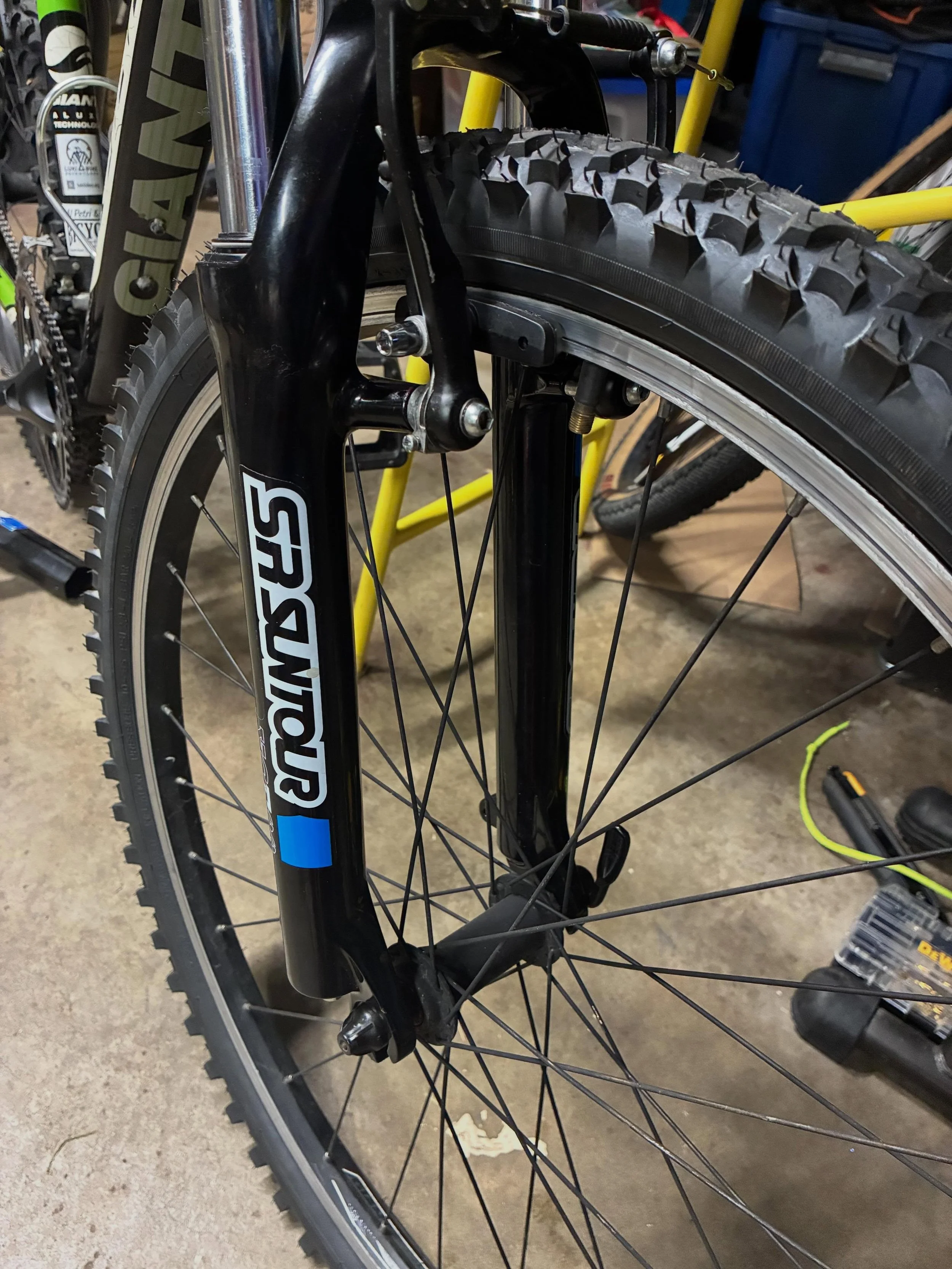 #Bikeseason is here and our first #mountainbike ride of the year is next week! Lots of bikes to get ready for the kids and a huge thank you to @srsuntour_inc for all their help getting us the correct parts to overhaul some of our forks and finding us