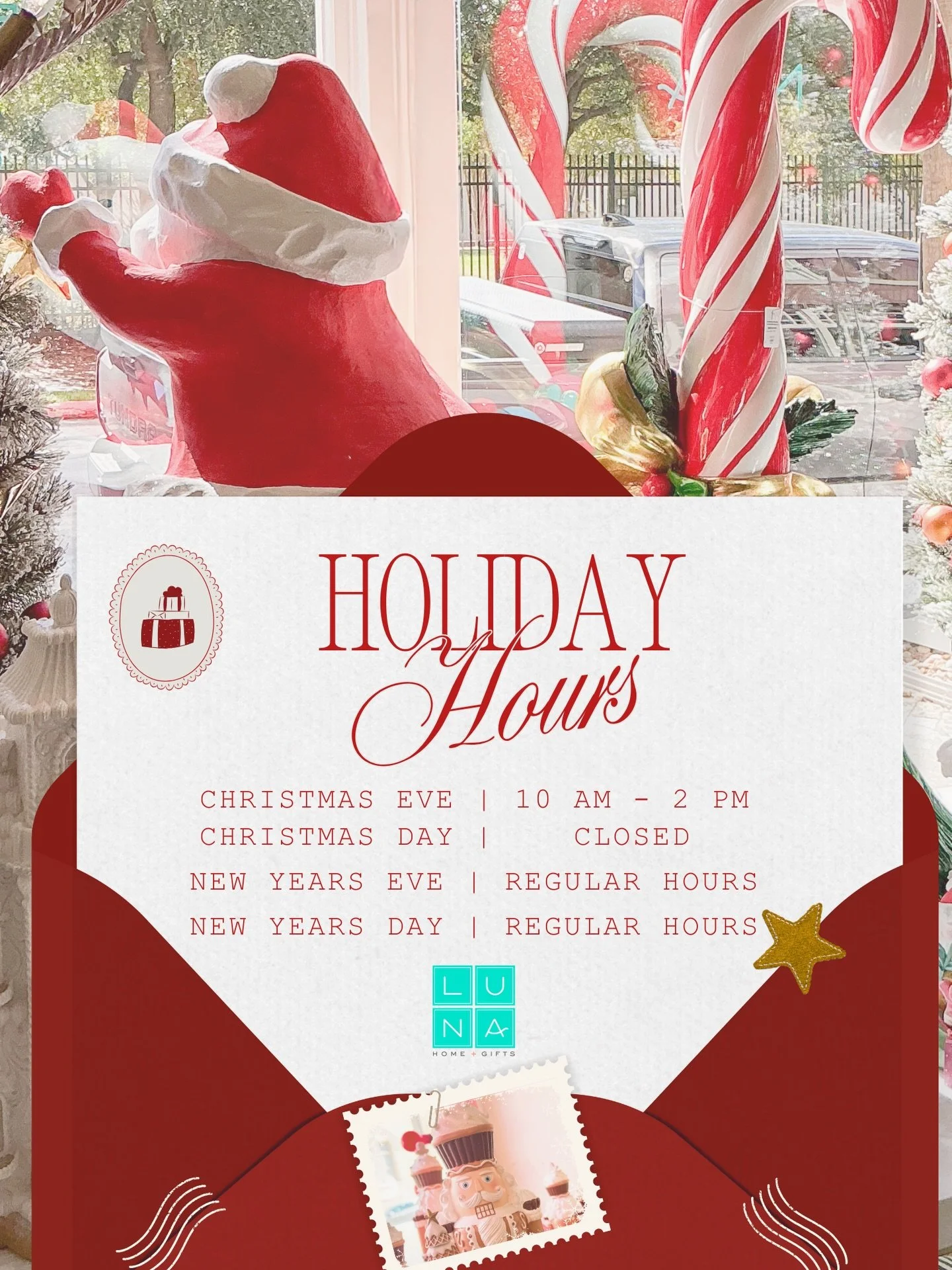 🎄Holiday Hours at Luna✨

We&rsquo;ll be celebrating the season with a few adjusted hours.
Thank you!
