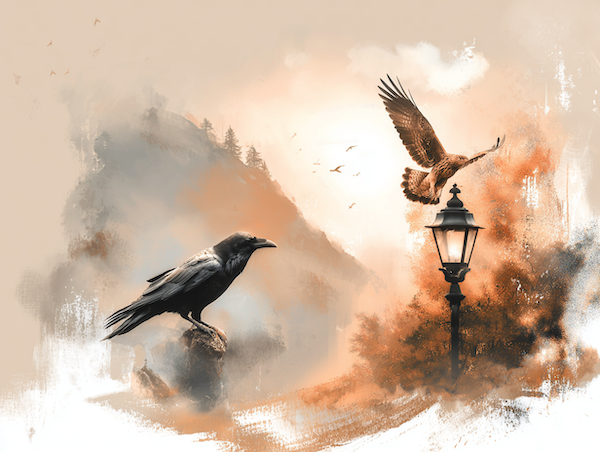 Kraai en buizerd als krachtdieren met verschillende spirituele betekenissen