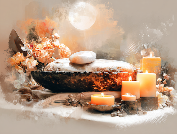 Maansteen ritueel voor emotionele balans en innerlijke rust.