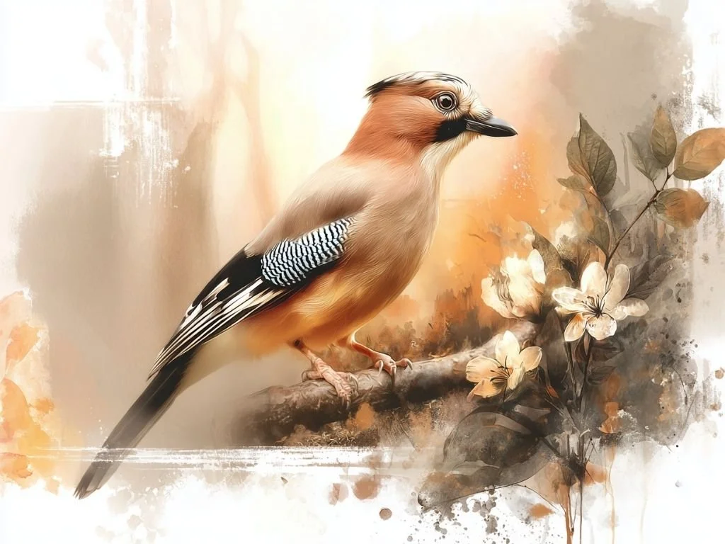 gaai met blauw zwart gestreepte vleugel als symbool voor bescherming en waakzaamheid