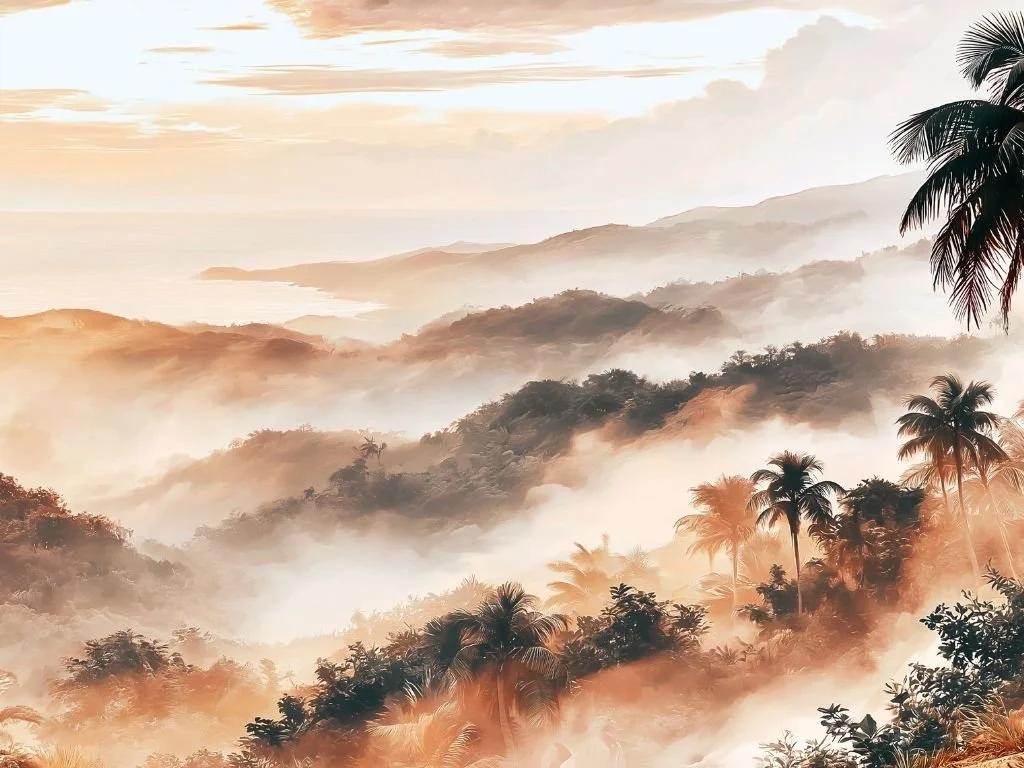 Tropisch landschap in Puerto Rico als symbool voor afkomst, voorouders en Puerto Rico in mijn DNA.