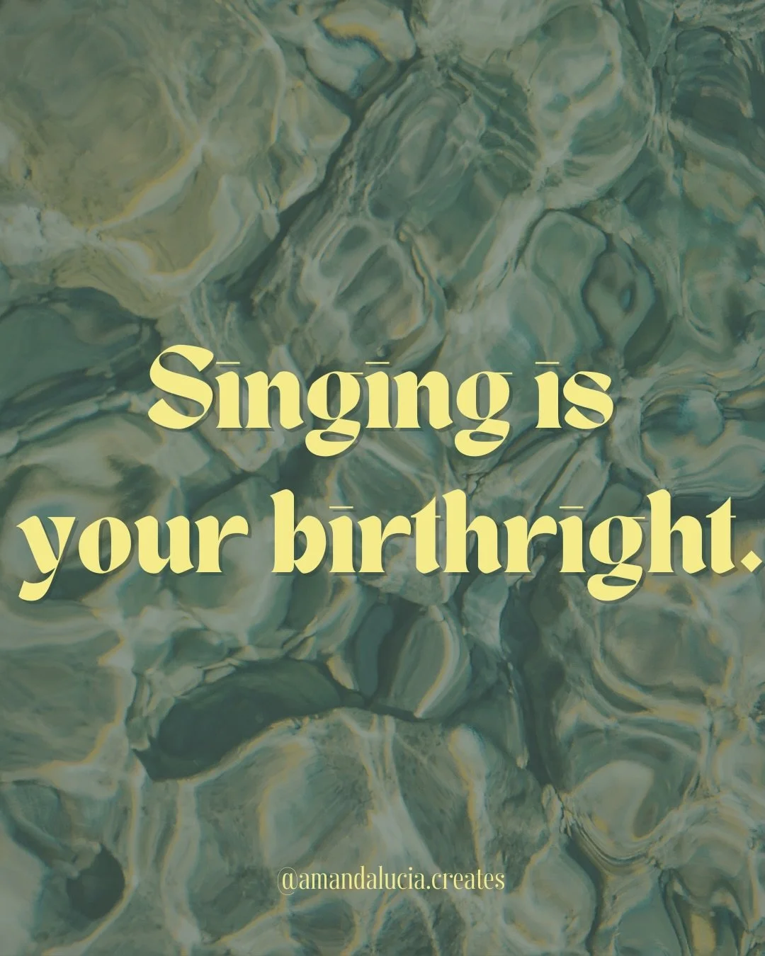 Singing is your birthright.

Singing is not just reserved for those that are &ldquo;good&rdquo; at it. If you can make sound...then you can in fact, SING. Your voice matters and is a powerful tool for alchemy and transformation.

Your voice is inhere