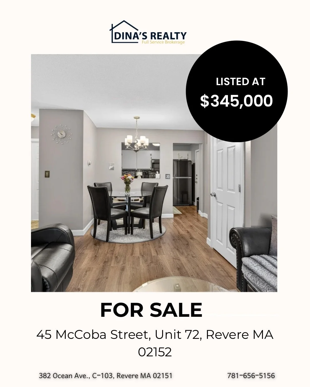Condo for sale located on McCoba Street in Revere! Want to know more about this listing? Contact Dina&rsquo;s Realty today. 📱781-656-5156 💻 info@dinasrealty.com