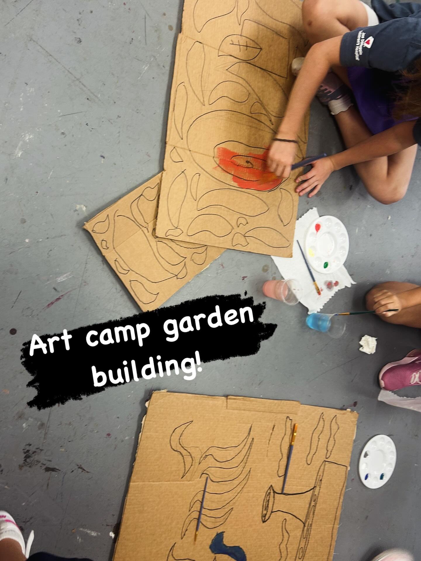 This is the second week of art camp @campkadima_dpjcc we have been hard at work the last two weeks! Here is a sneak peak of our garden collaboration installation! The creative vibes have been straight up infectious with this group! #kidswhoart #artca