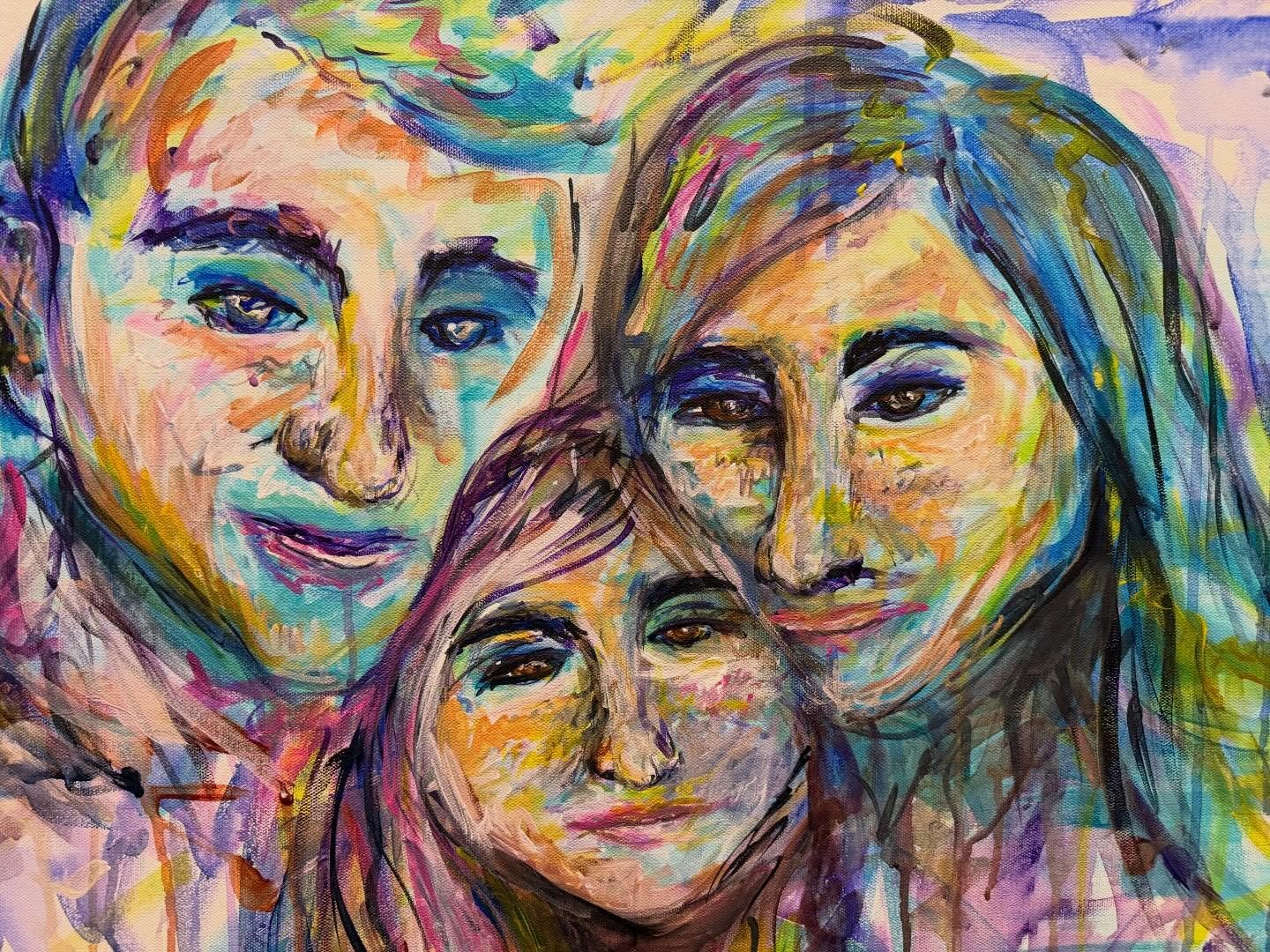 The fam&hellip; first portrait. Freehand. Getting stronger every day. Not sure what took me so long. #family #closeenough