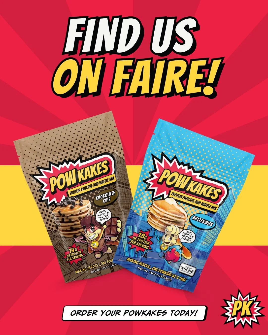 📣 Calling all retailers! You can now order PowKakes Protein Pancake &amp; Waffle Mix in bulk through Faire (faire.com)!

With 14&ndash;18g of protein per serving and flavors like Chocolate Chip &amp; Buttermilk, this is the product your customers ha