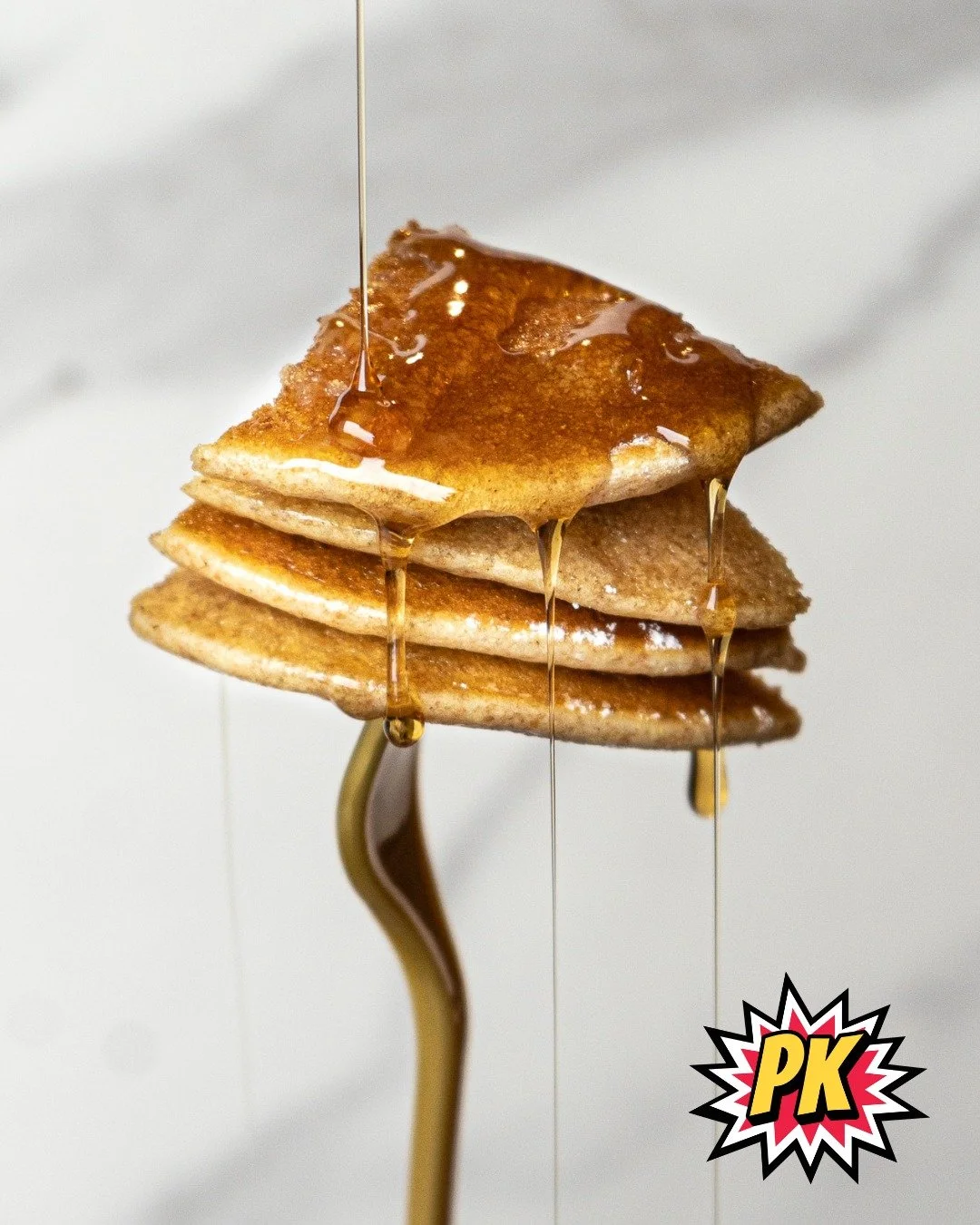 The ultimate power-up: a golden drizzle over fluffy PowKakes. 🥞✨

Fuel your morning like a superhero&mdash;just don&rsquo;t forget to drizzle responsibly! 🍁💪 #BreakfastBoost #PowKakes