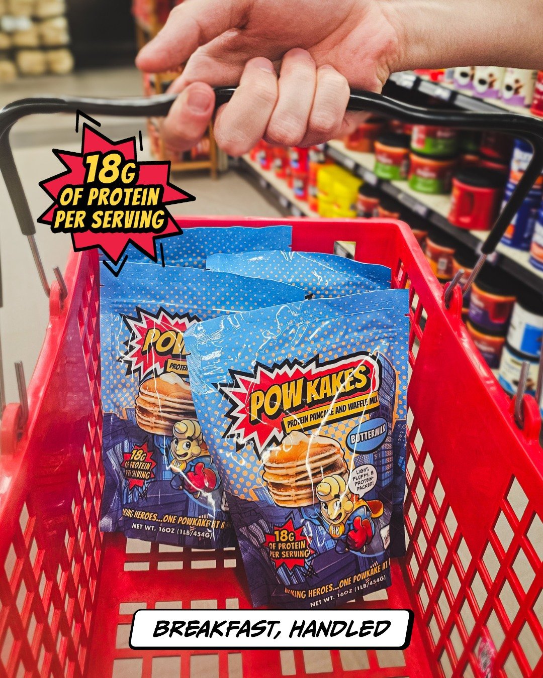 Level up your Sunday grocery run! 💥 PowKakes is now stocked at select Illinois retailers&mdash;so you can power up your mornings with 18g of protein per serving!

Ready to find your nearest hero-worthy breakfast? 🦸&zwj;♂️🛒 
Check out our website t
