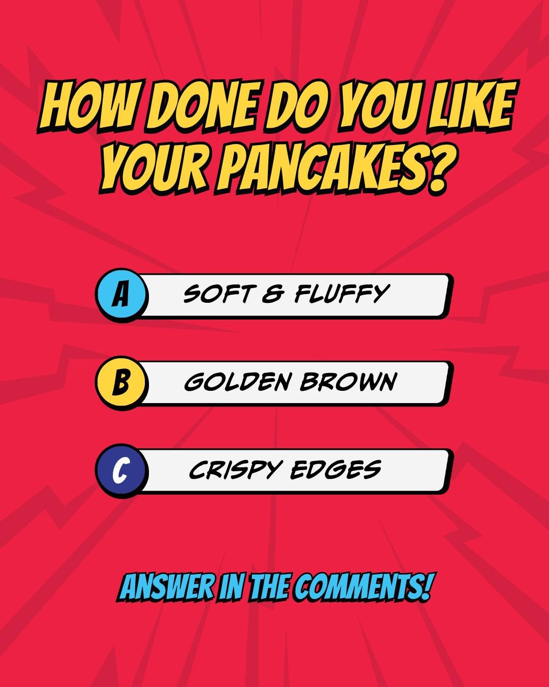 💥 Pancake showdown! 💥 How do YOU like your pancakes&mdash;soft &amp; fluffy, golden brown, or crispy edges? 

No matter your pick, POWKAKES packs every bite with superhero protein to power your day! Drop your answer below and let&rsquo;s settle the