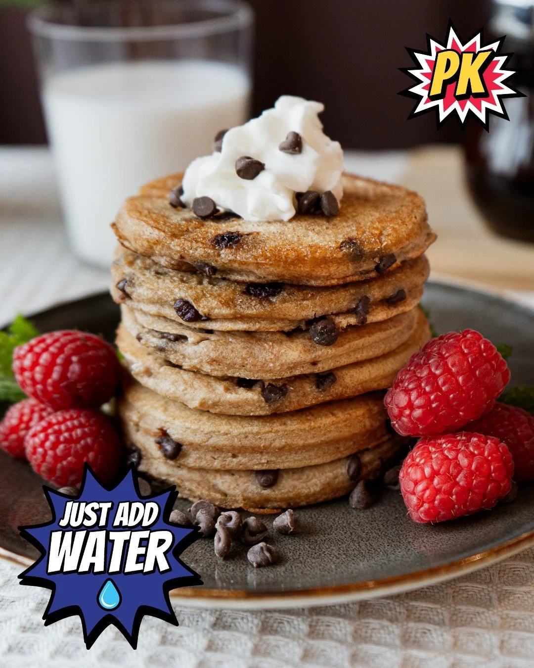 Busy mornings? No problem! 💥 With POWKAKES, all you need is water to whip up a stack of delicious, high-protein pancakes.

No fuss, no mess&mdash;just add water and fuel your day like a superhero! 🥞💧
#JustAddWater #BreakfastMadeEasy #POWKAKES
