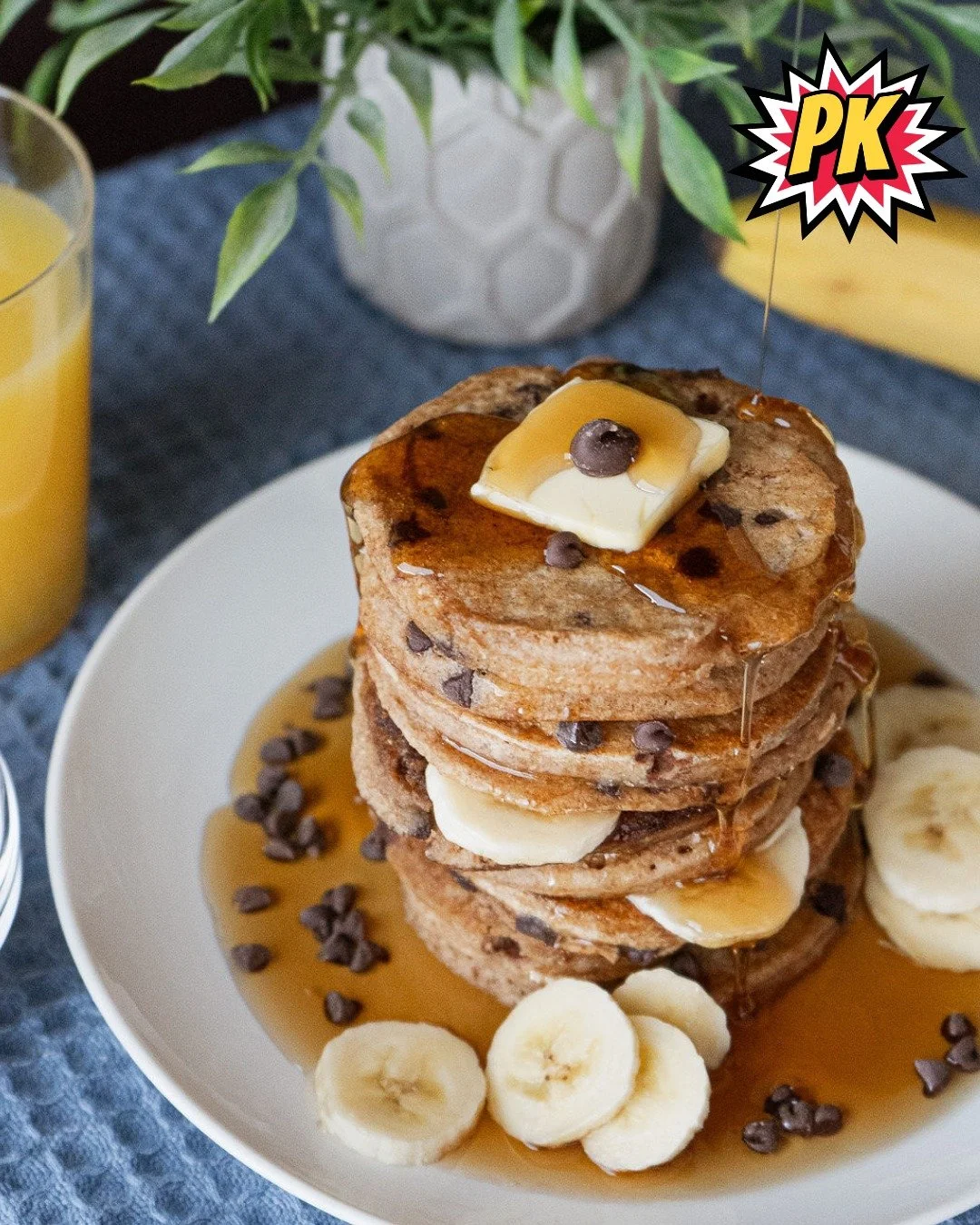 Dive into a stack of chocolate chip PowKakes, topped with fresh bananas and a golden drizzle of syrup. Time to eat like a champion! 💥✨
#BreakfastGoals #PowKakes #SuperchargedStart