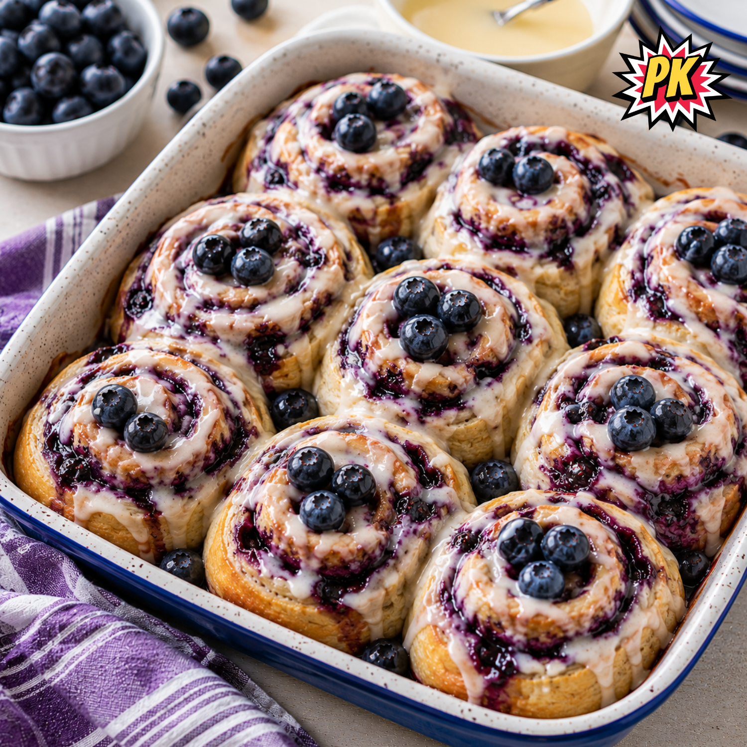 Blueberry Pancake Cinnamon Rolls