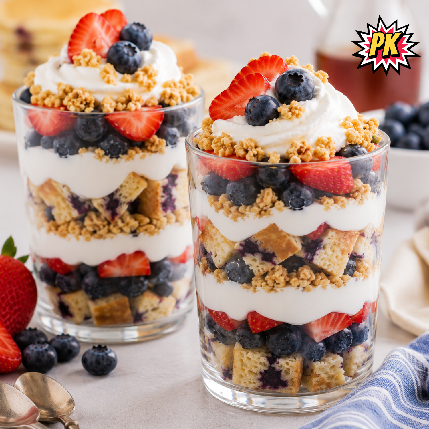Blueberry Pancake Parfait Cups