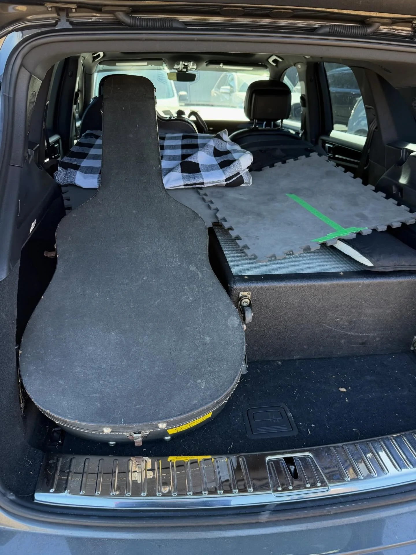 Good thing we brought the bigger car today  #guitarshow