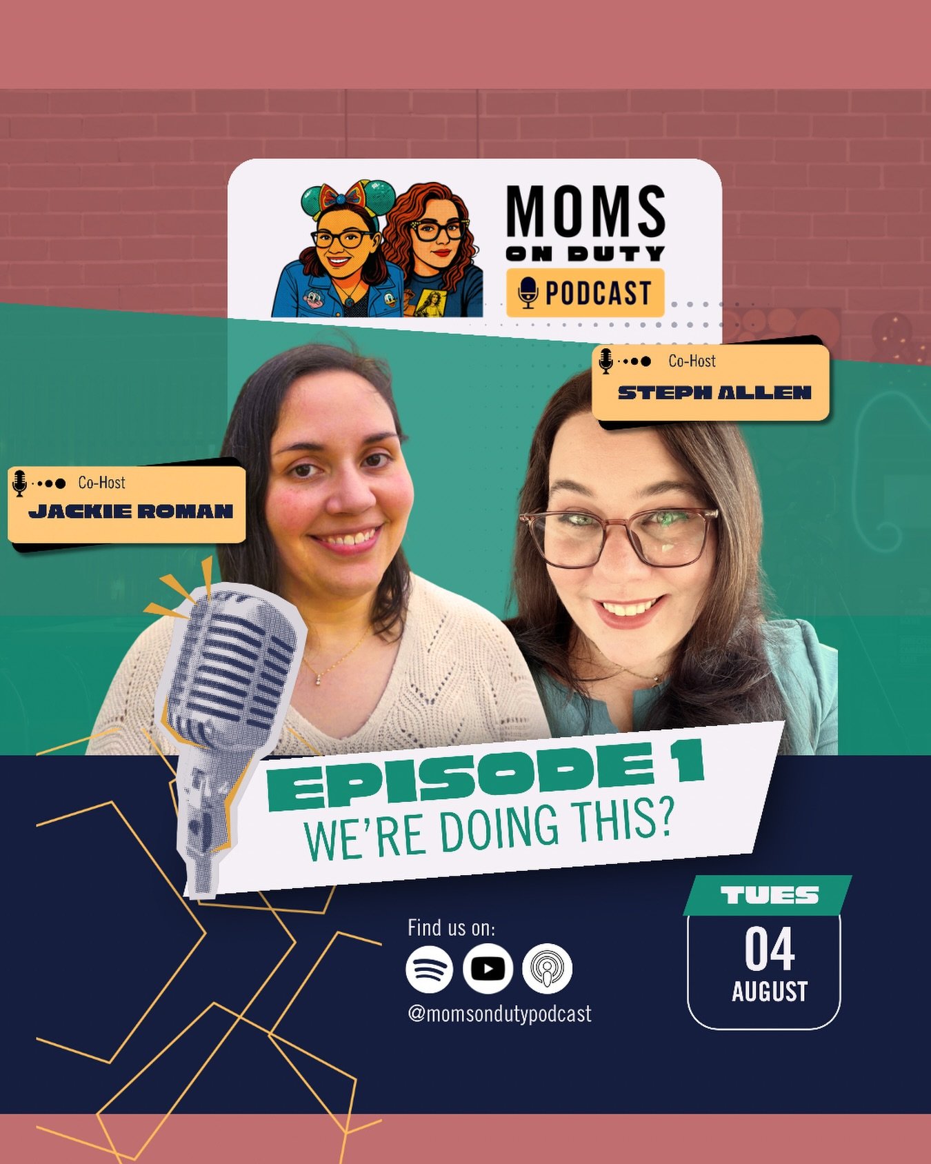We can&rsquo;t believe tomorrow is the big day we have worked so hard for! Where will you be watching/listening to Episode 1 of the Moms on Duty podcast? 

#sarcasticmom #newpodcastalert