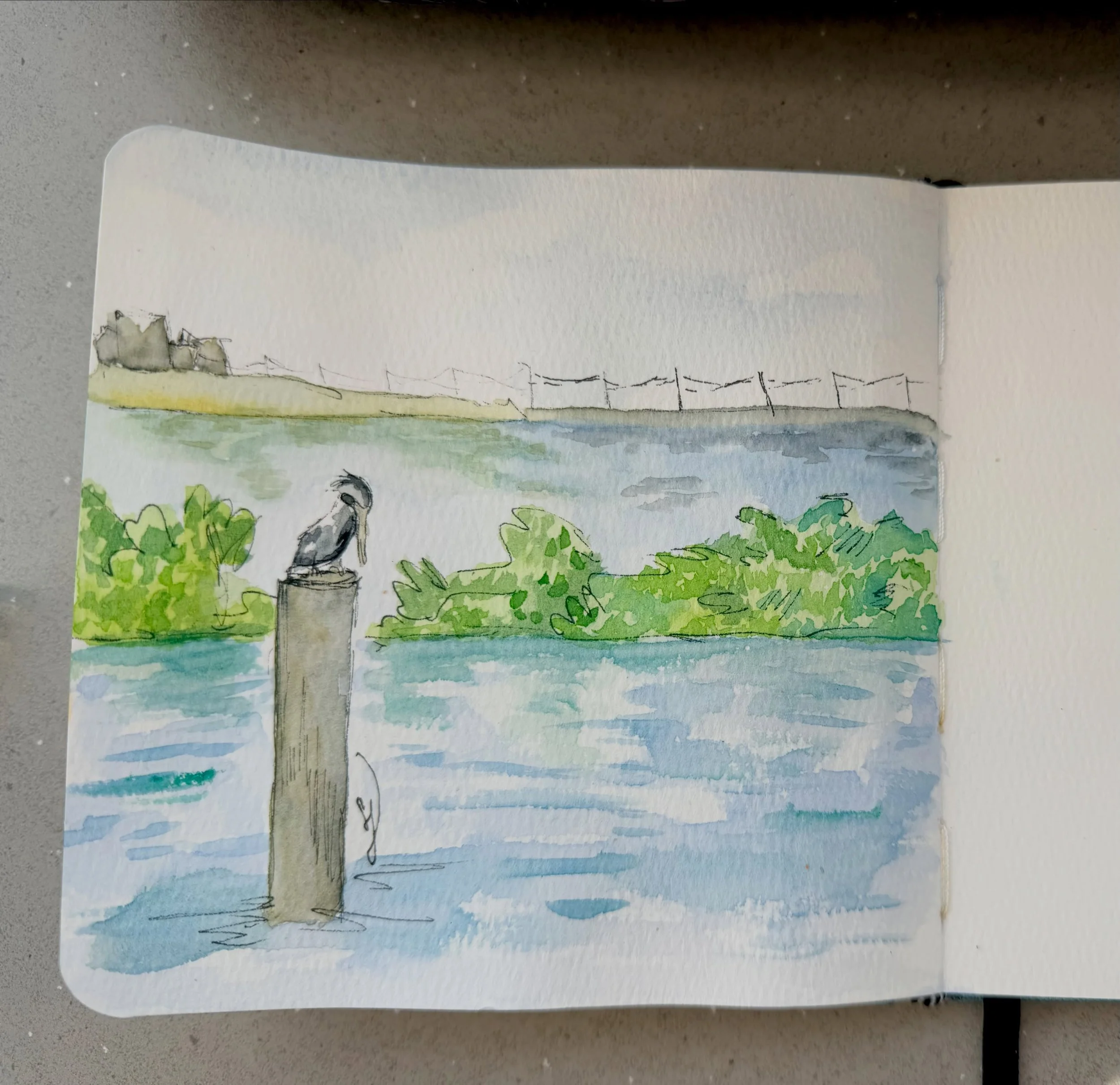 I&rsquo;ve learned that I can bring my stuff and paint pretty much anywhere. Today&rsquo;s little sketch painting is brought to you from the mechanic&rsquo;s waiting room. Enjoy!