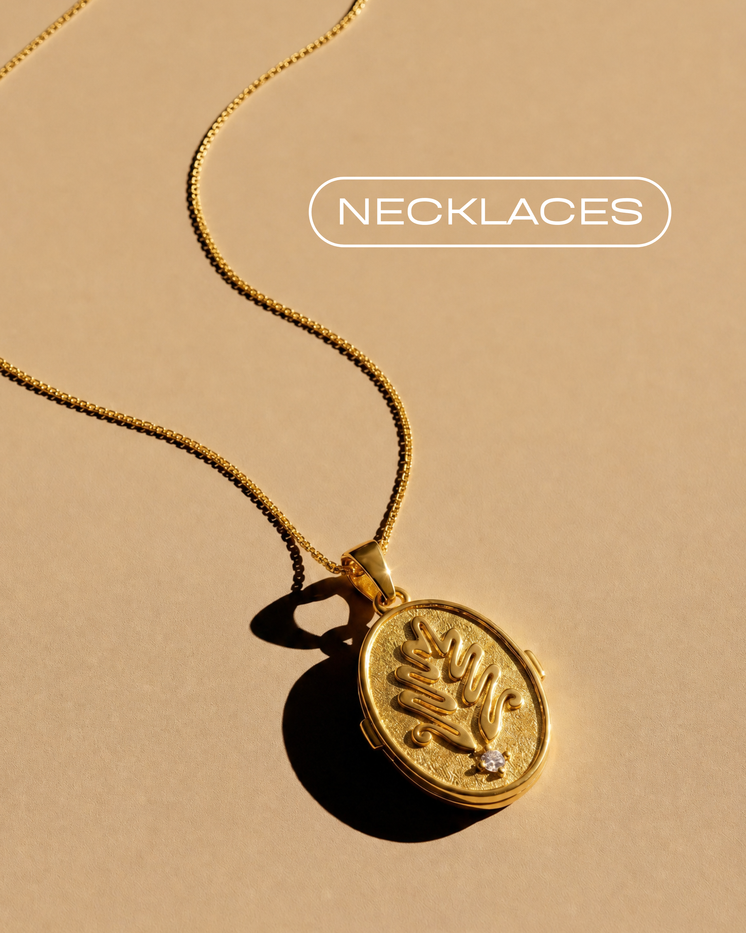 Chirma heirloom locket in 18k gold-plated sterling silver inspired by traditional Afghan embroidery motifs.