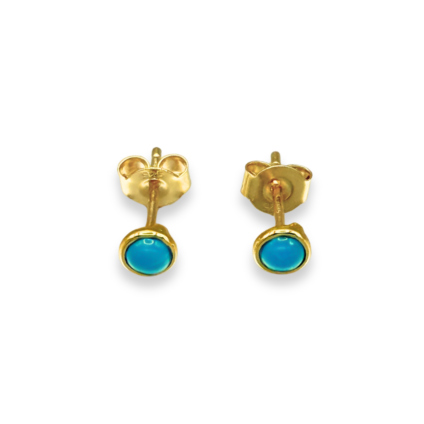 Turquoise Single Bezel Studs