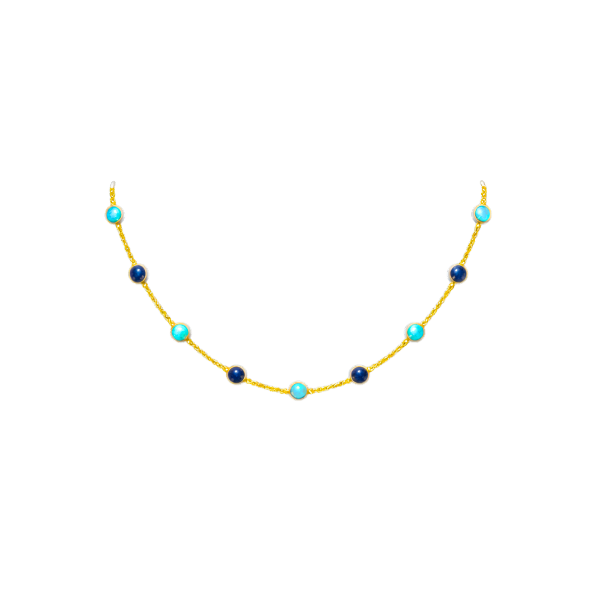 Lapis Lazuli and Turquoise Infinity Necklace