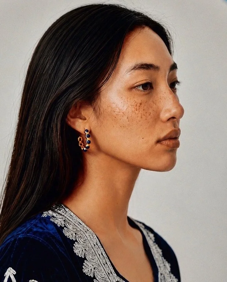 Lapis+Lazuli+Round+Bezel+Hoops+on+person.jpg