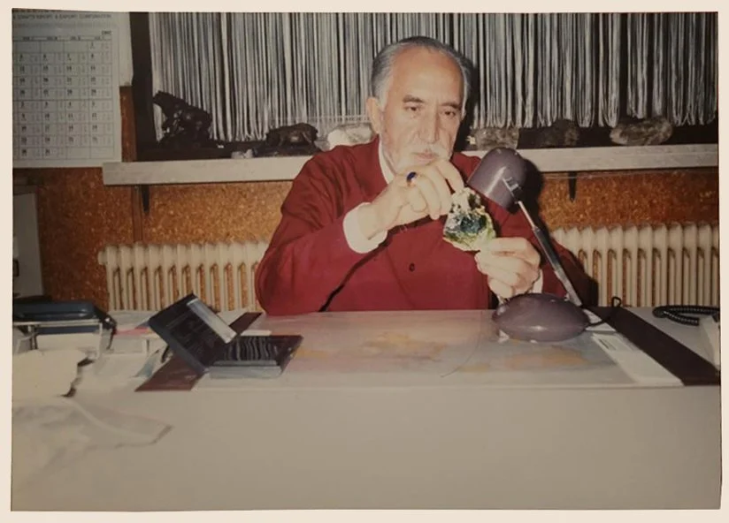 Vintage photograph of my grandfather, a jeweler, examining a gemstone.