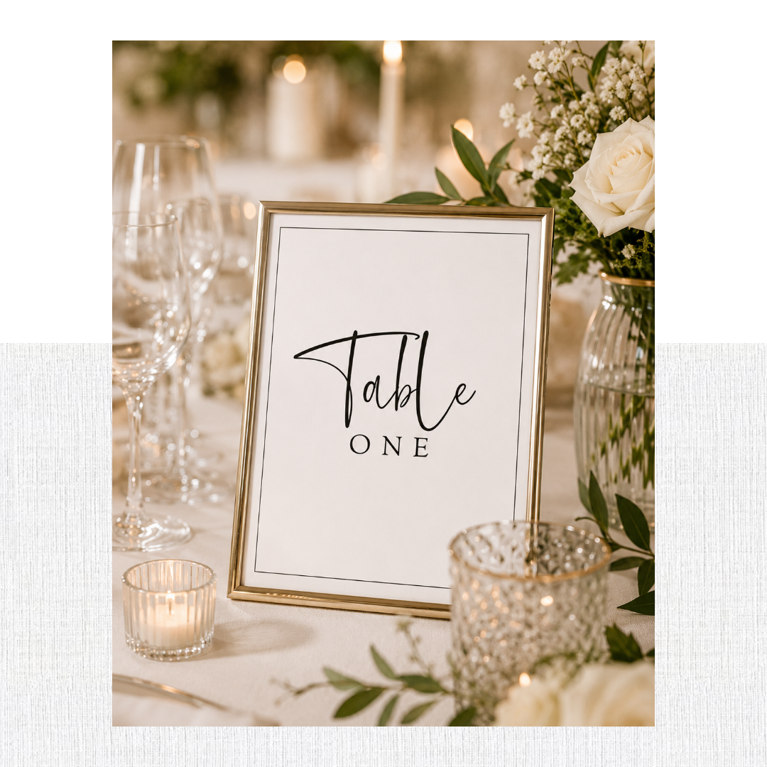 Wedding Table Numbers | Signature Collection Table Numbers | Sophie Elizabeth Stationery