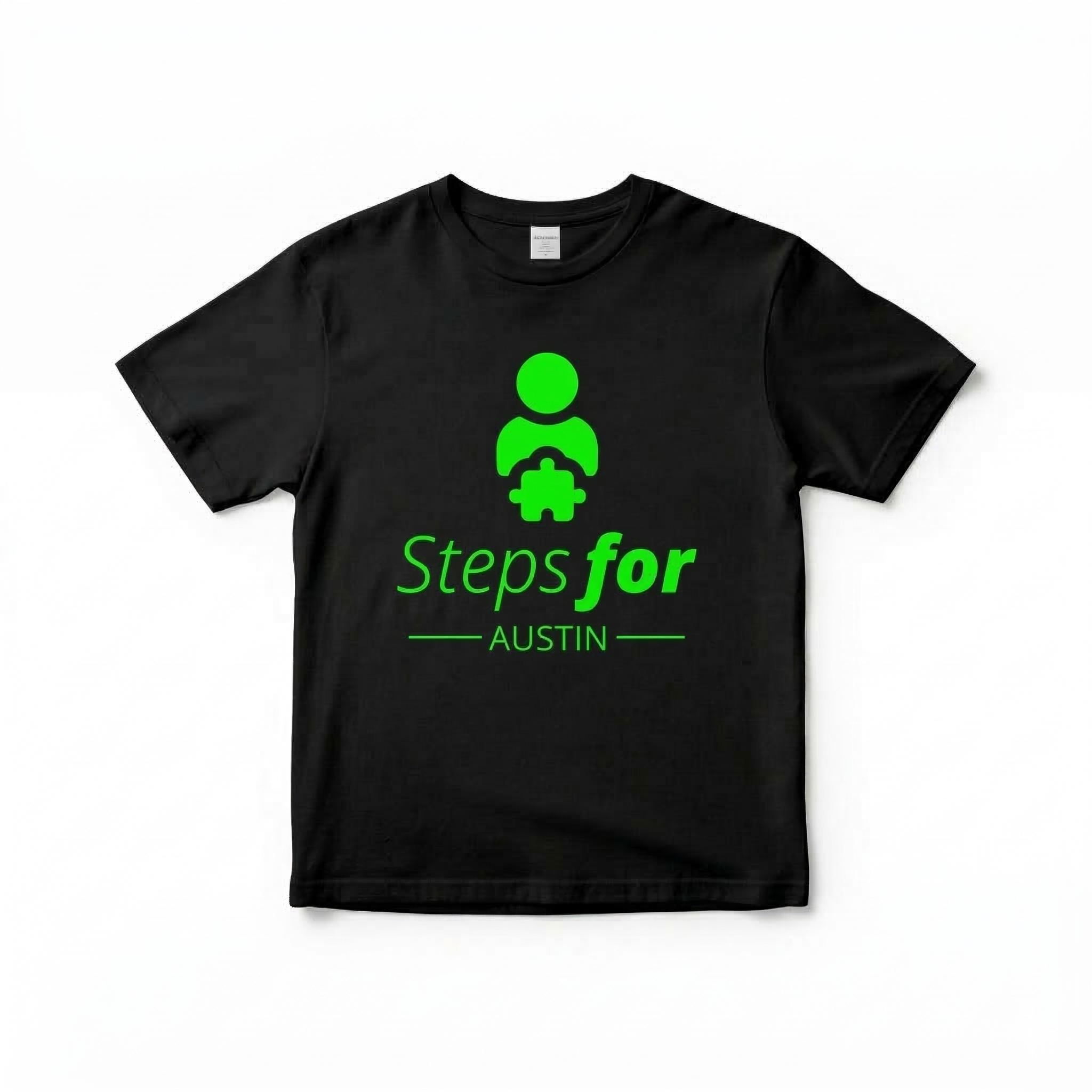 Steps for Austin Tee — Black shirt