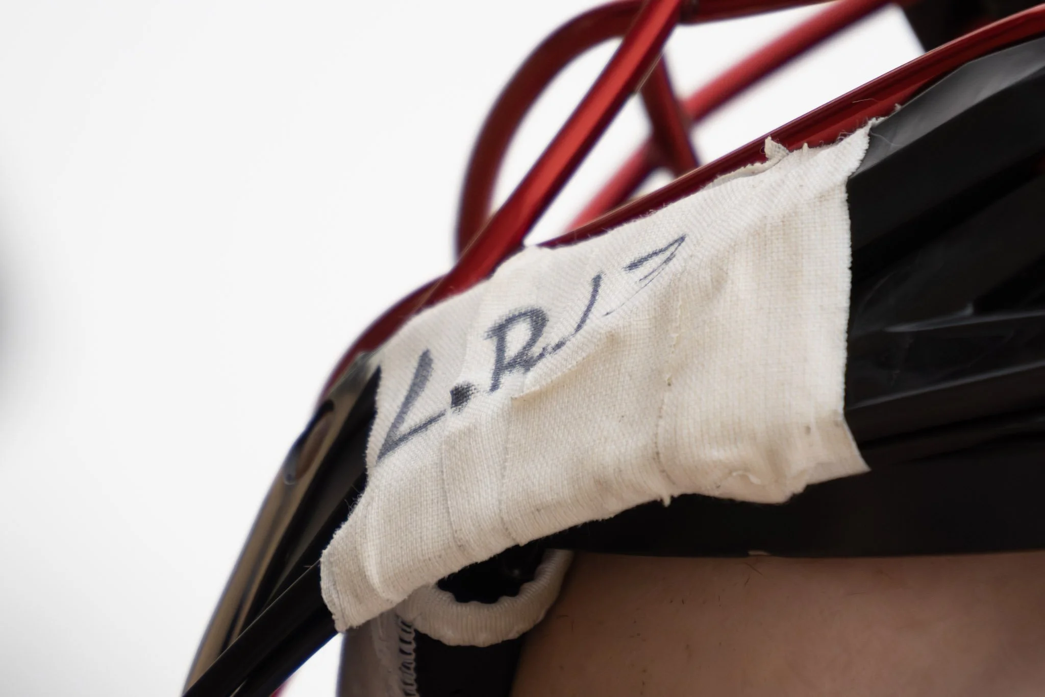 Close-up of a Lax Helmet