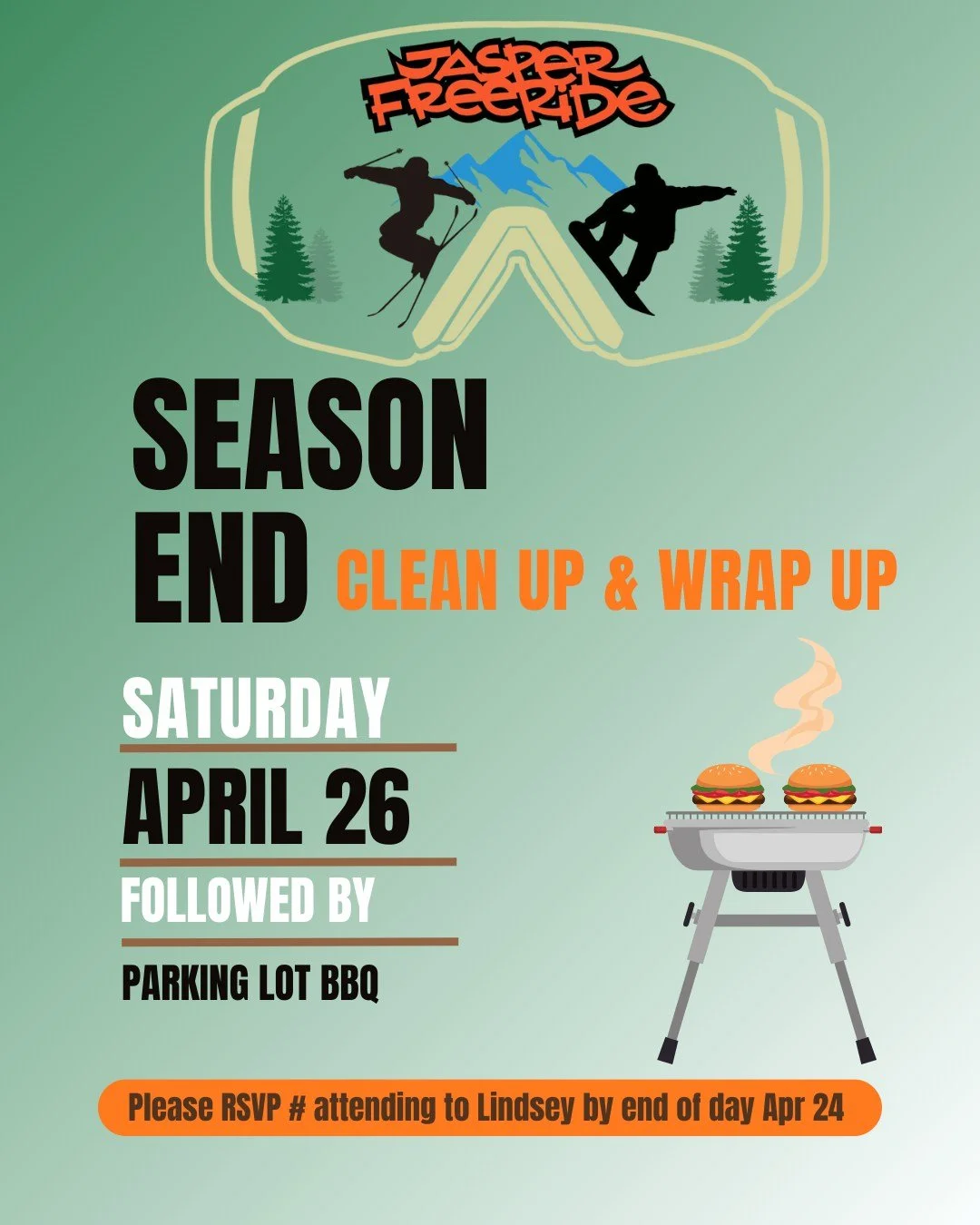 The time has come for us to clean-up our venues on the hill. 🥲

ℹ Please join us for a work bee on Saturday April 26 for cleaning up fencing at the mogul course. packing up the cat basket and digging out the air bag anchors at P3. 

✨We appreciate a