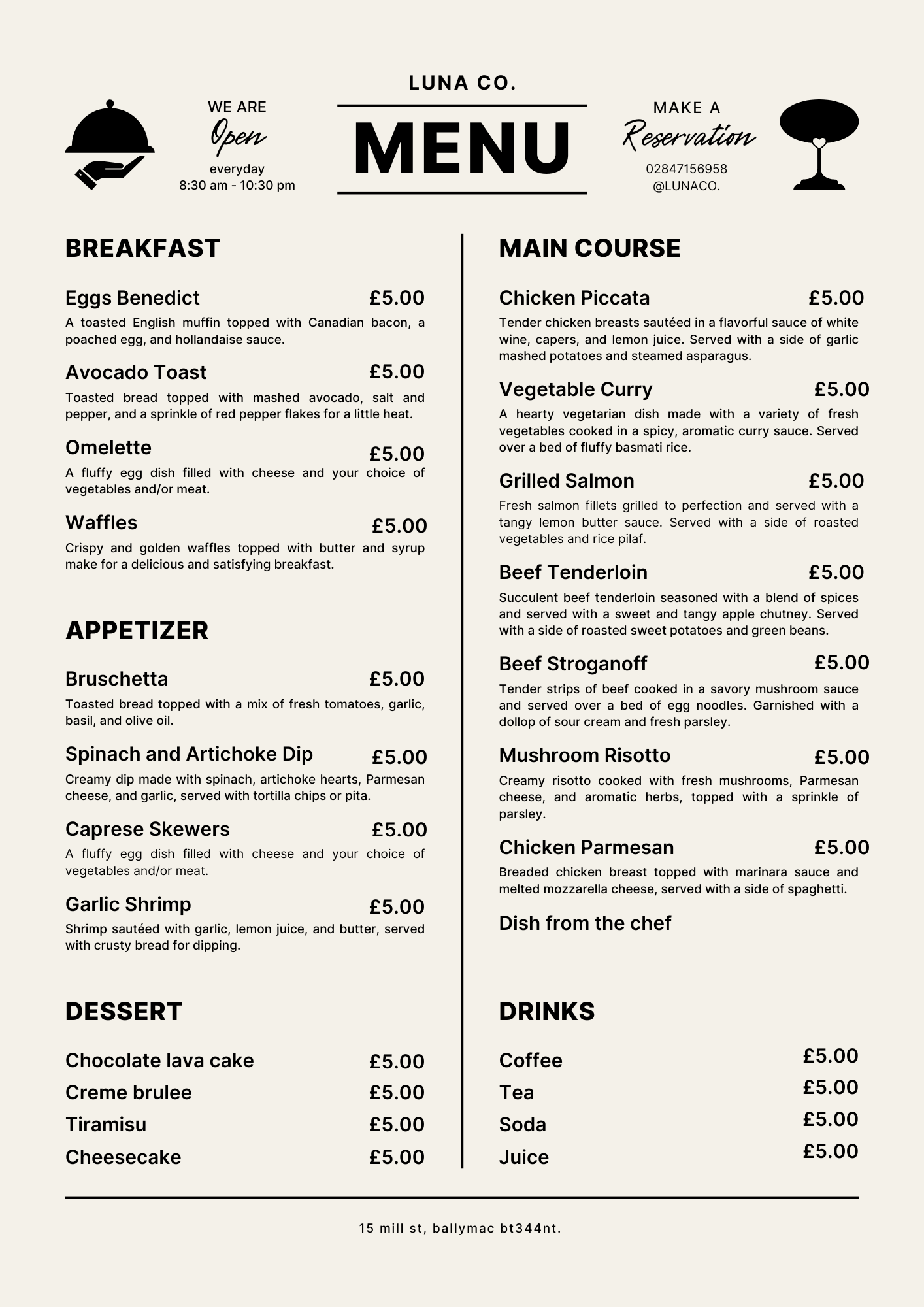 Menu Design