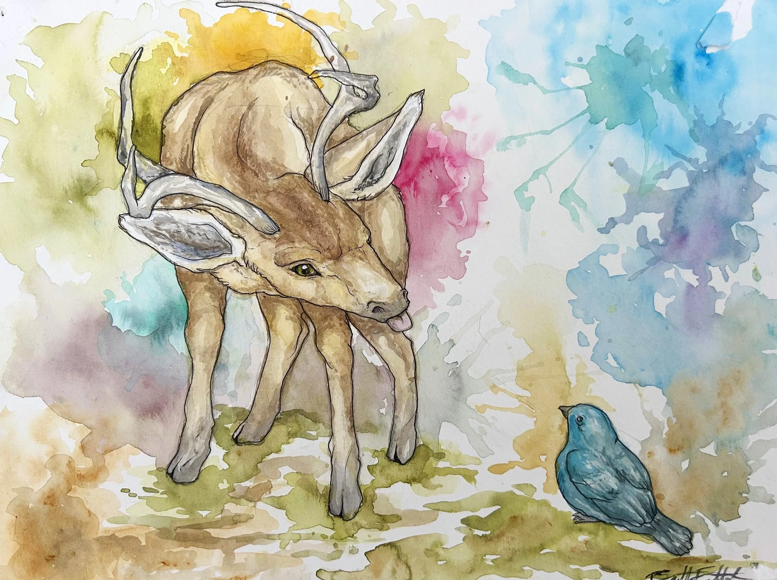 “A FRIENDLY FACE” 2009 - Watercolour, micron pen on standard watercolour paper