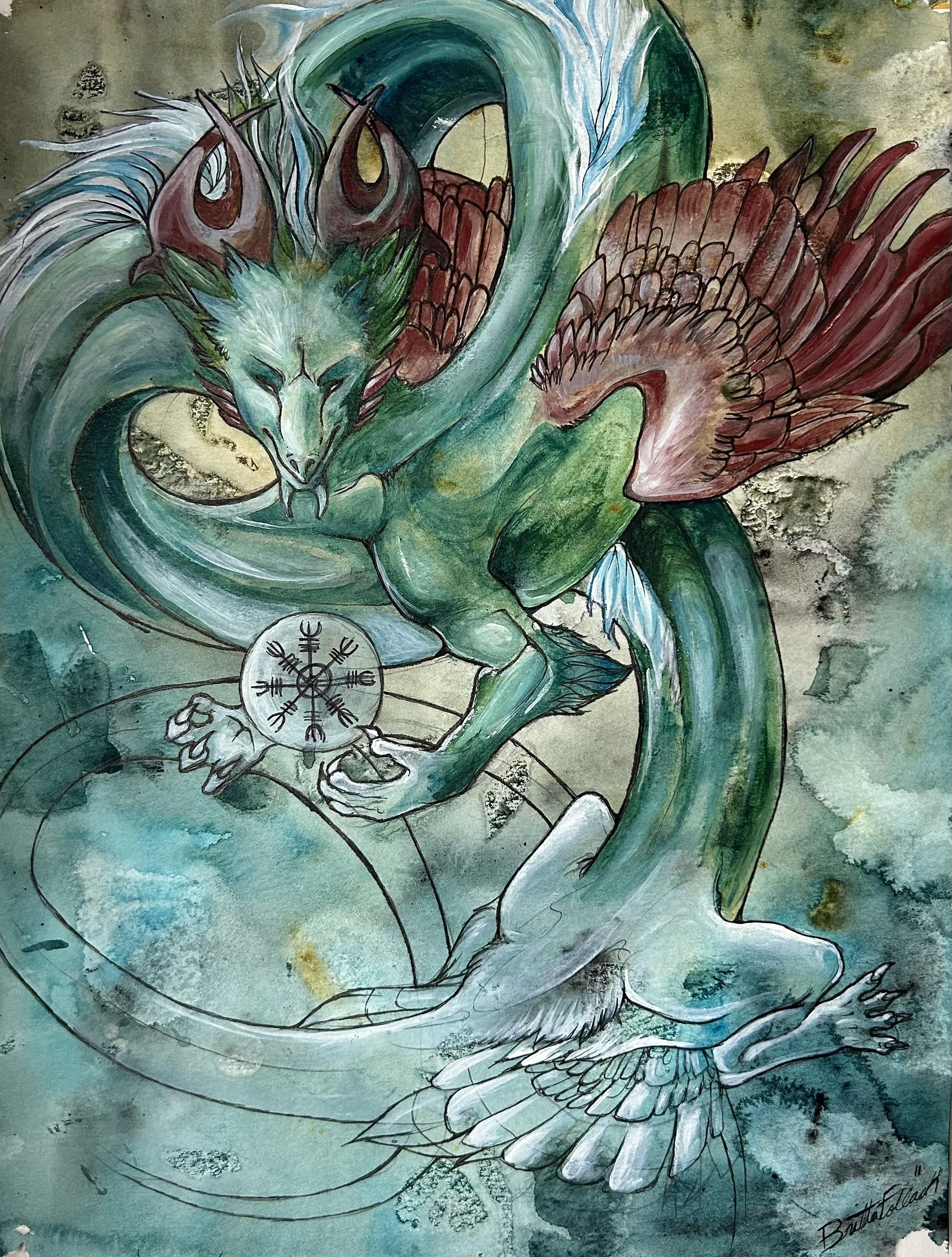 “HELM OF AWE” 2010 - Watercolour, acrylic, micron pen on standard watercolour paper