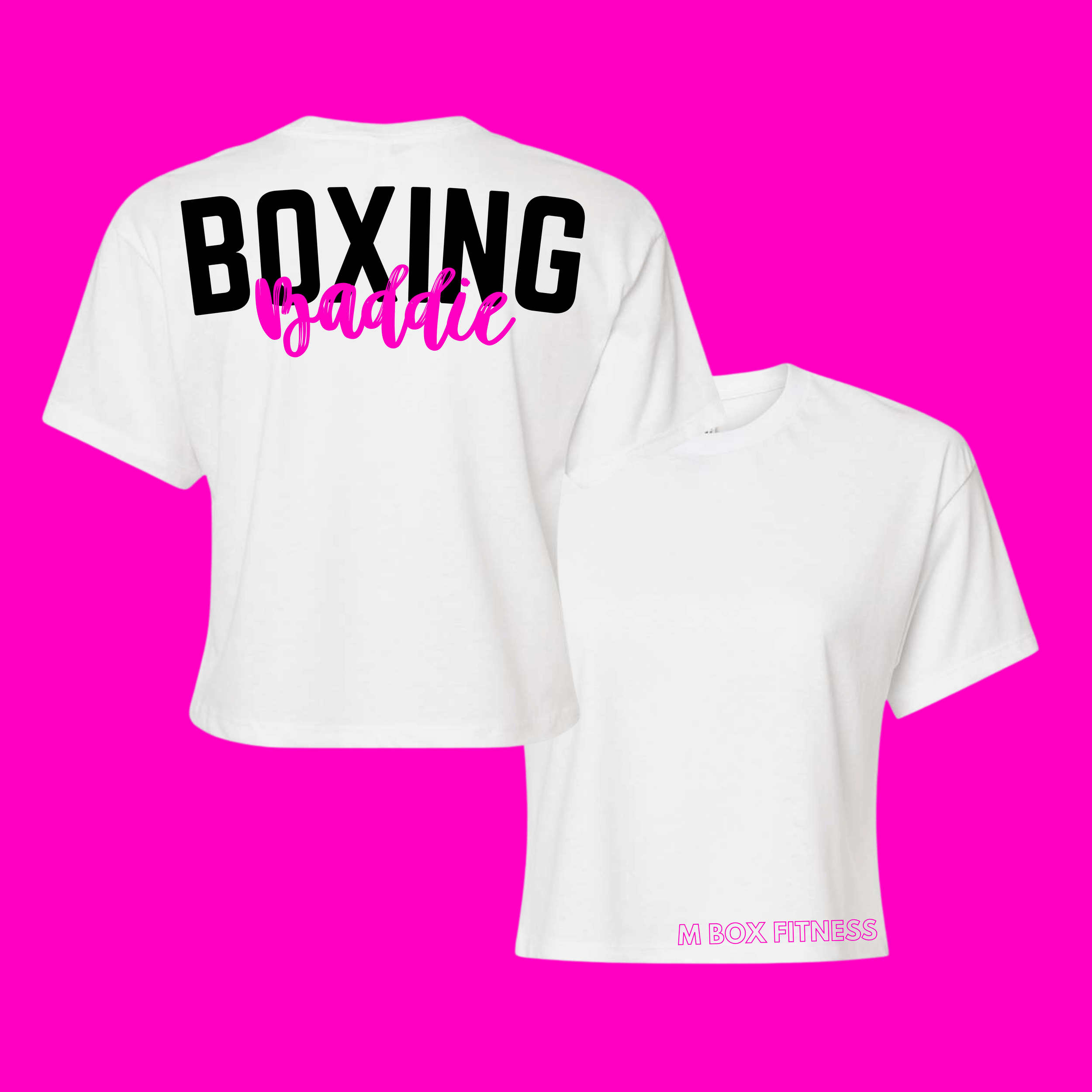 M Box Crop - Boxing Baddie (White)