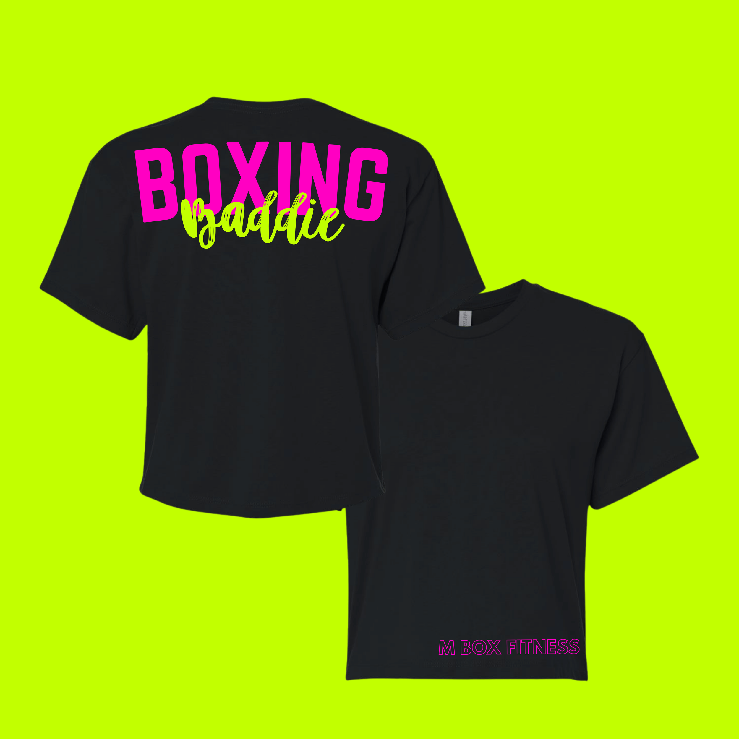 M Box Crop - Boxing Baddie (Black)