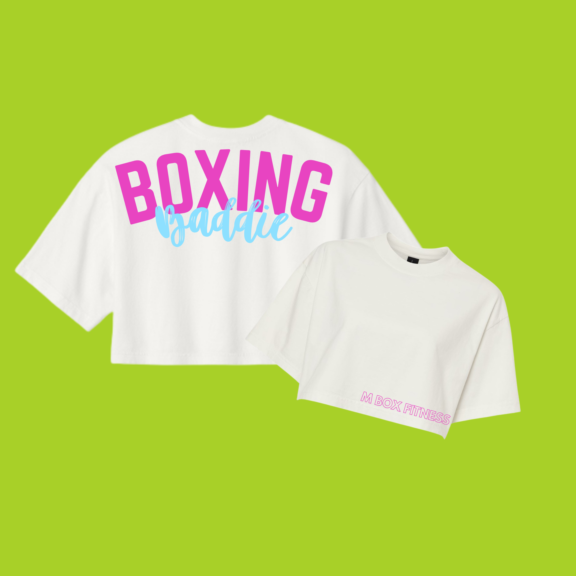 The Boxing Baddie Crop in Vintage White
