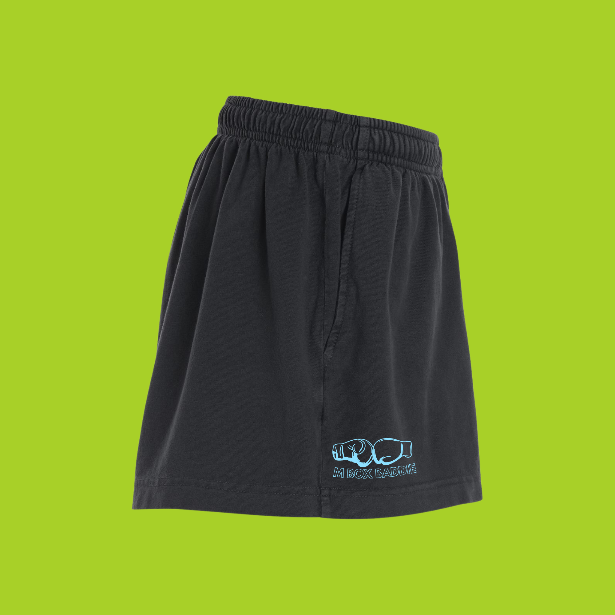 M Box Baddie Shorts in Washed Black