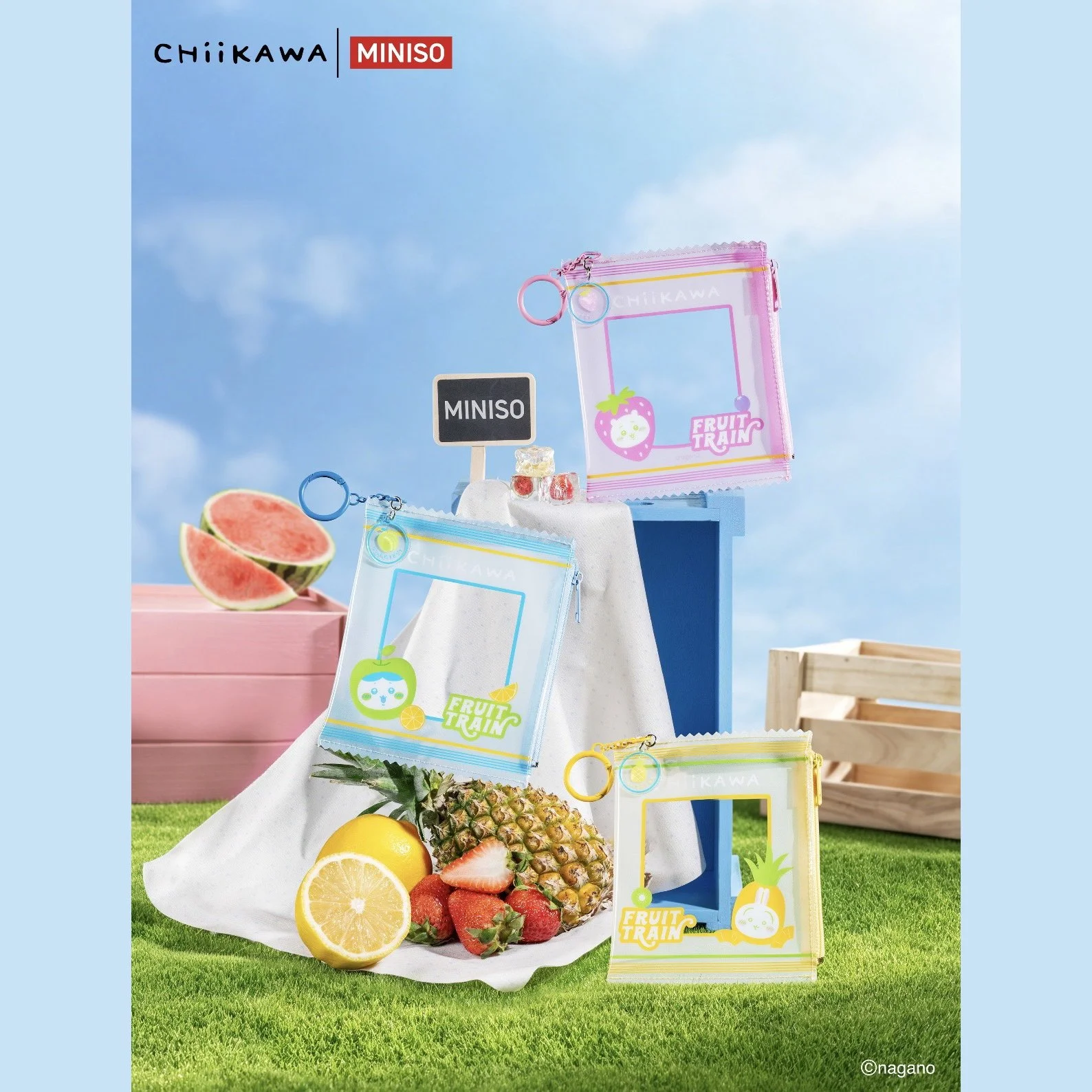 Miniso Chiikawa Fruit Market Series Mascot Carry Bag