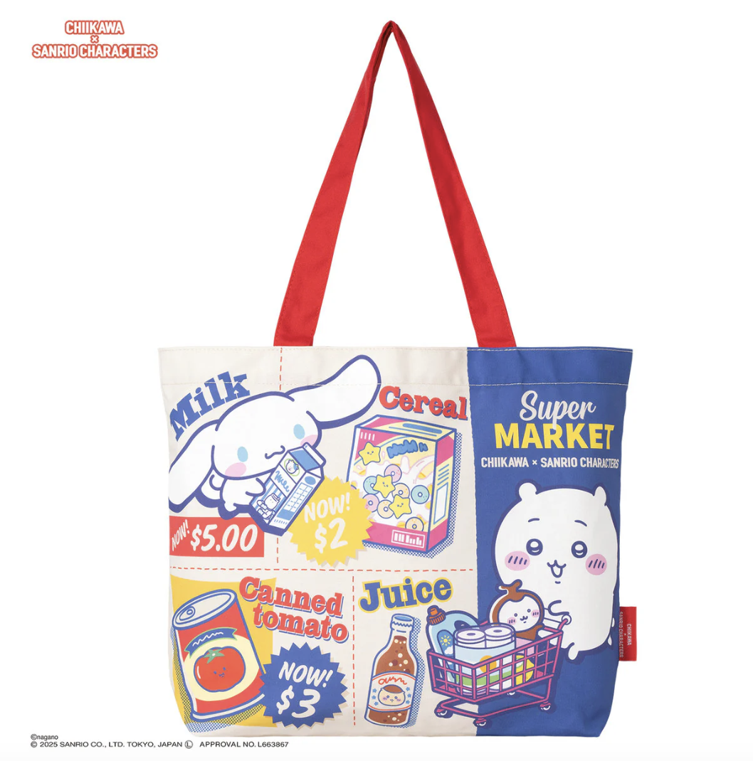 Chiikawa × Sanrio Characters Supermarket Shopping Tote Bag