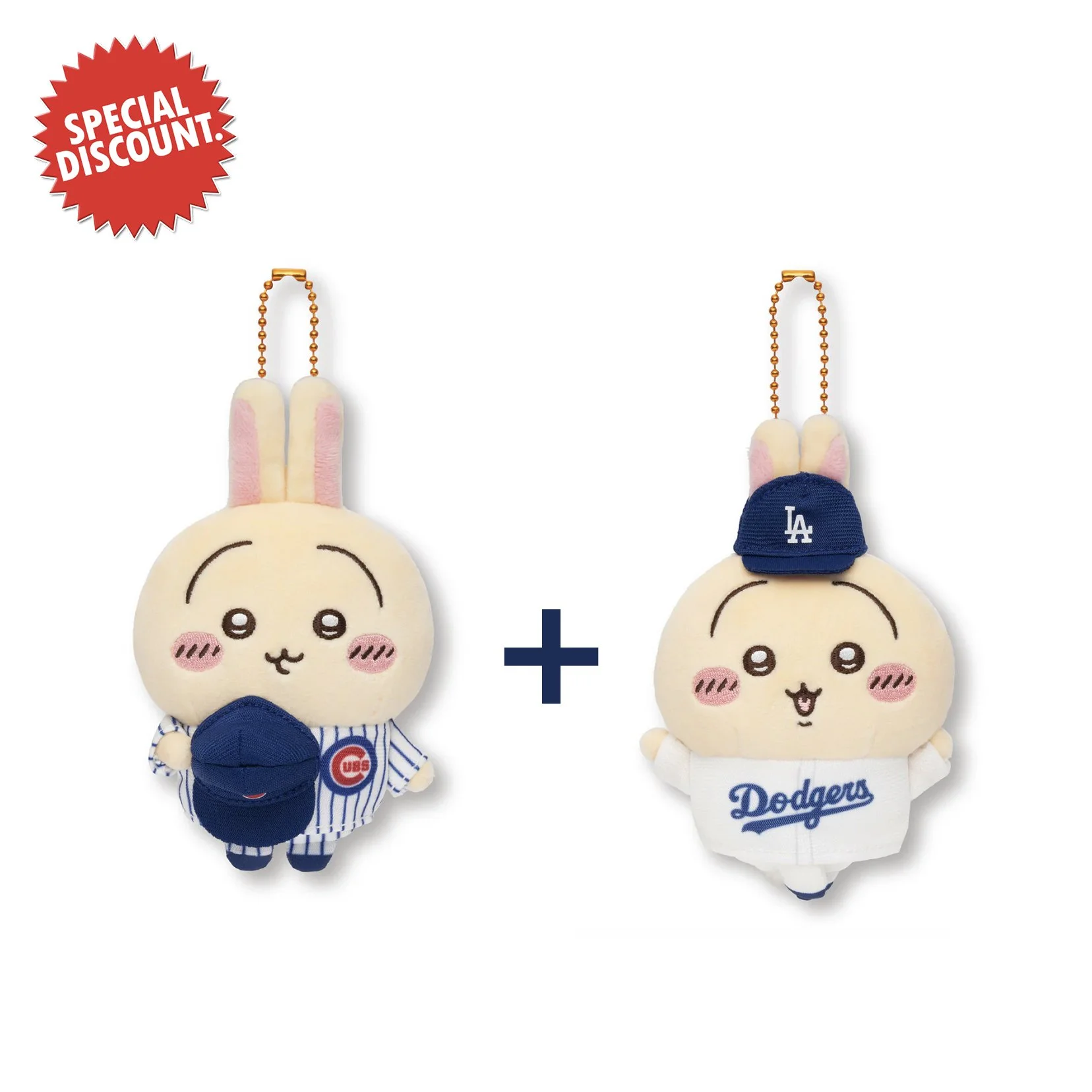 [Special Discount] Chiikawa×MLB TOKYO SERIES Mascot Usagi (Dodgers+Cubs)