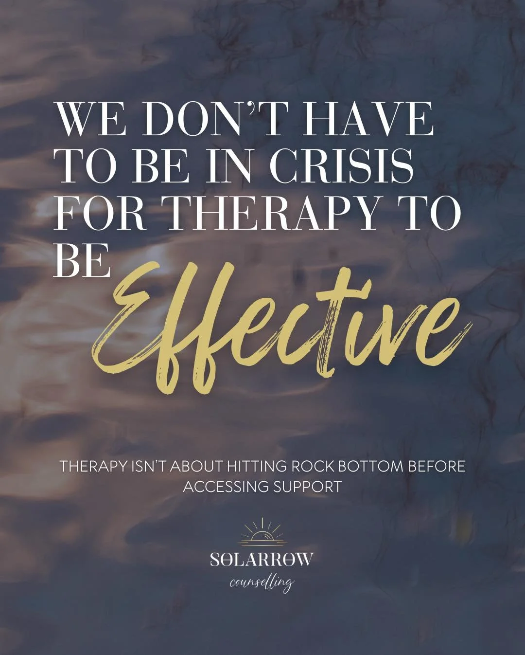 We don&rsquo;t need to hit rock bottom to start therapy.

So many of us wait until we&rsquo;re exhausted, overwhelmed, or barely coping before we reach out. But counselling isn&rsquo;t just crisis support &mdash; it&rsquo;s a place to build regulatio