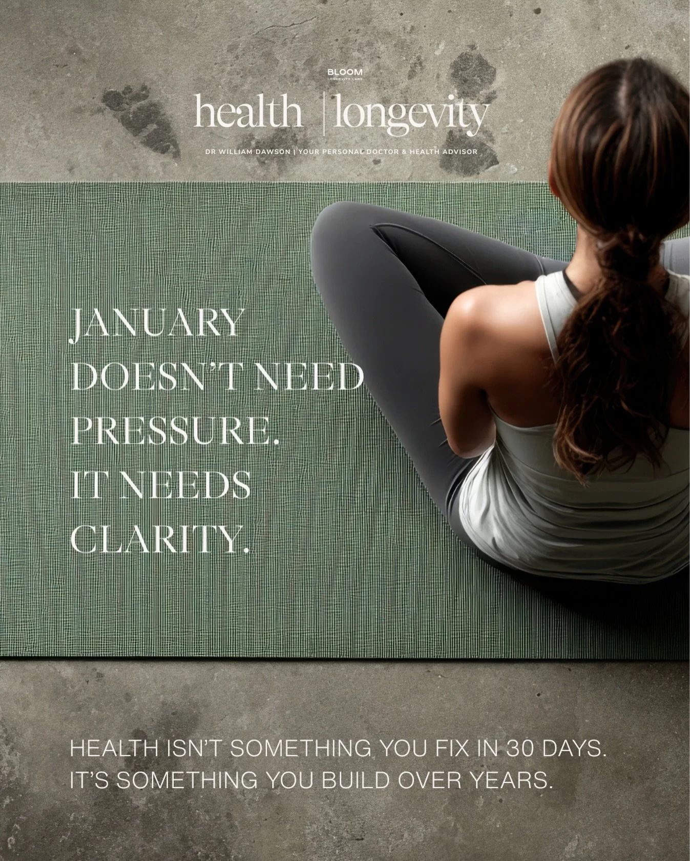 January creates urgency.
Deadlines. Targets. Pressure to change.

But in medicine, the people who do best long term
aren&rsquo;t the ones who rush.
They&rsquo;re the ones who understand.

Understanding your biology.
Understanding what matters now ver