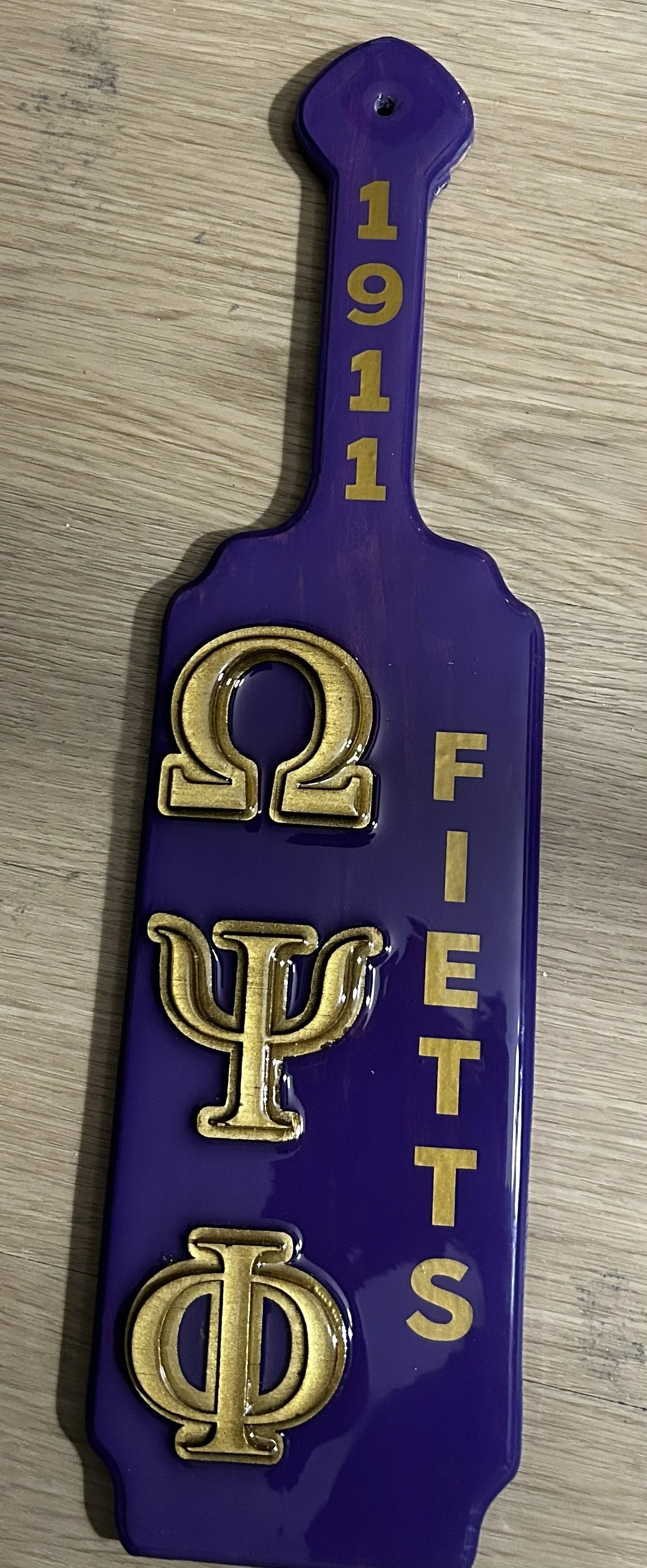 Omega Psi Phi Mini Paddle - 15 inches no customization with resin finish