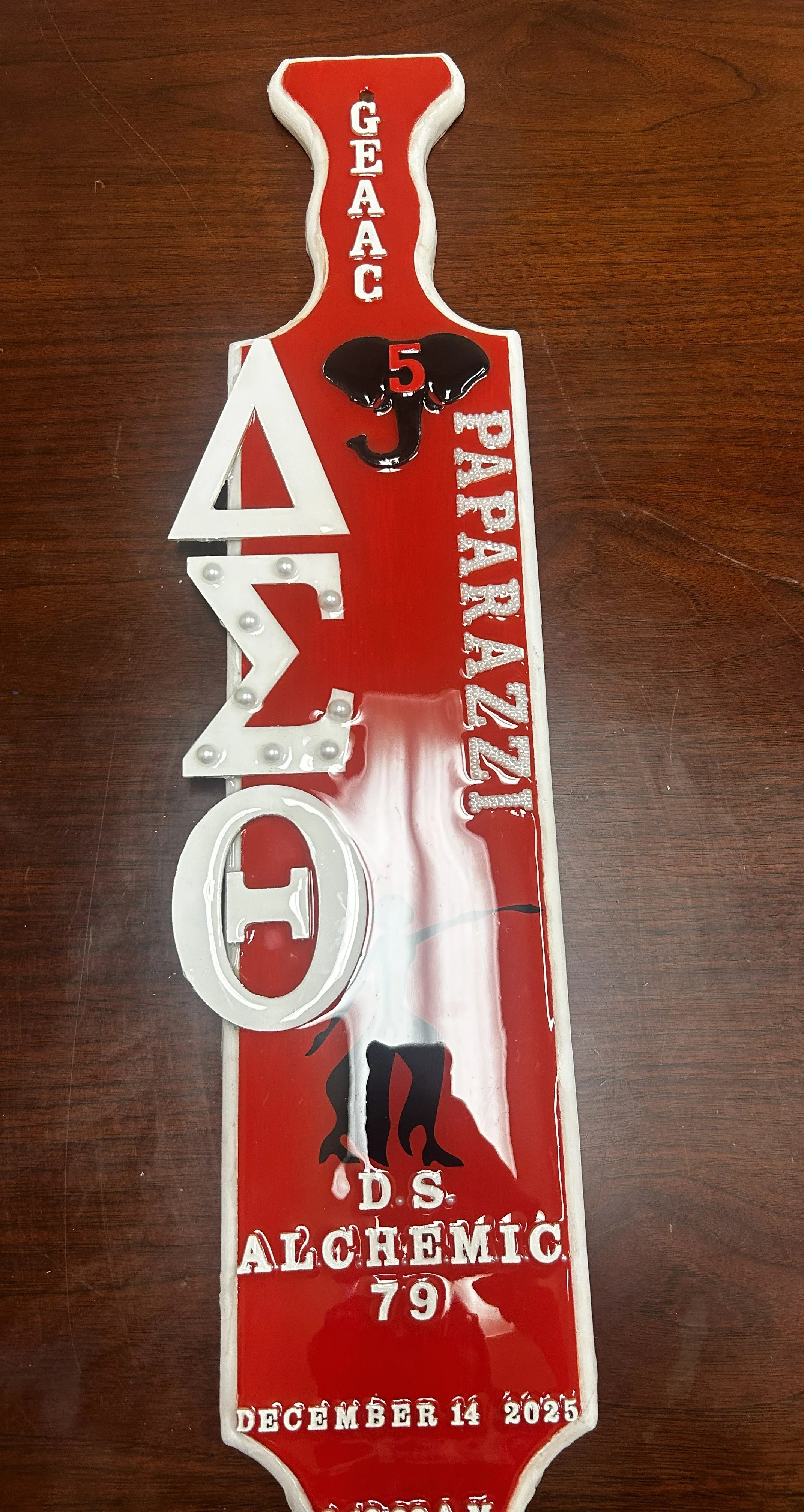 Delta Sigma Theta Paddle - Medium (24 inches) full customization with resin finish