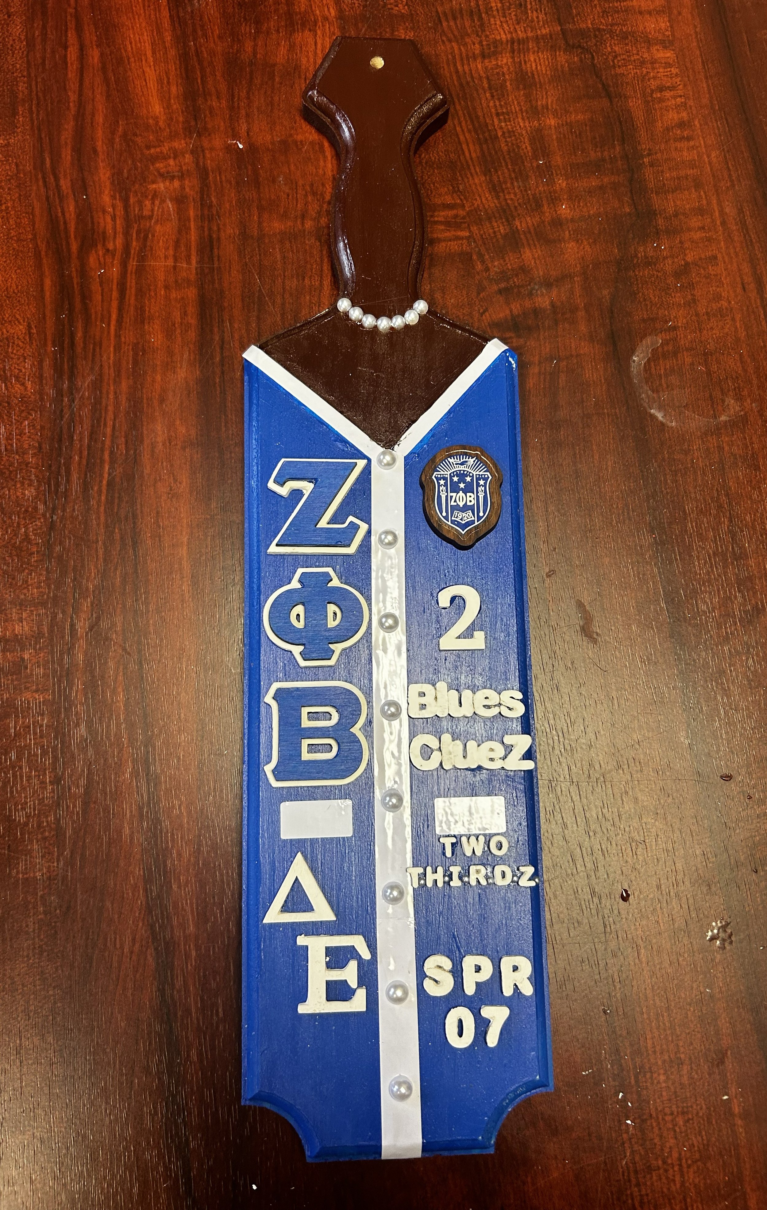 Zeta Phi Beta Paddle - Small (18 inches) full customization with matte finish