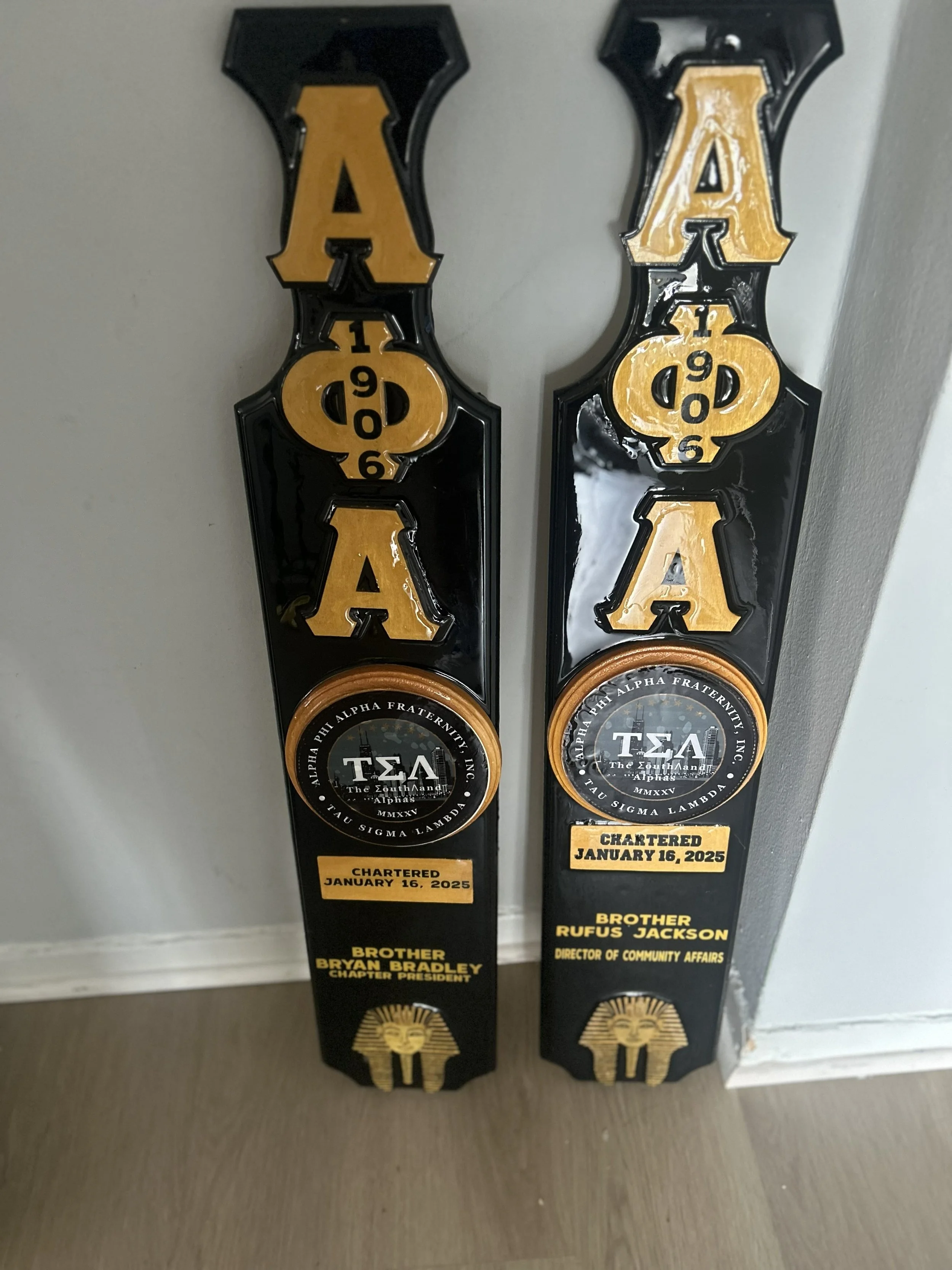 Alpha Phi Alpha Paddles - Large (3 ft) full customization with resin finish